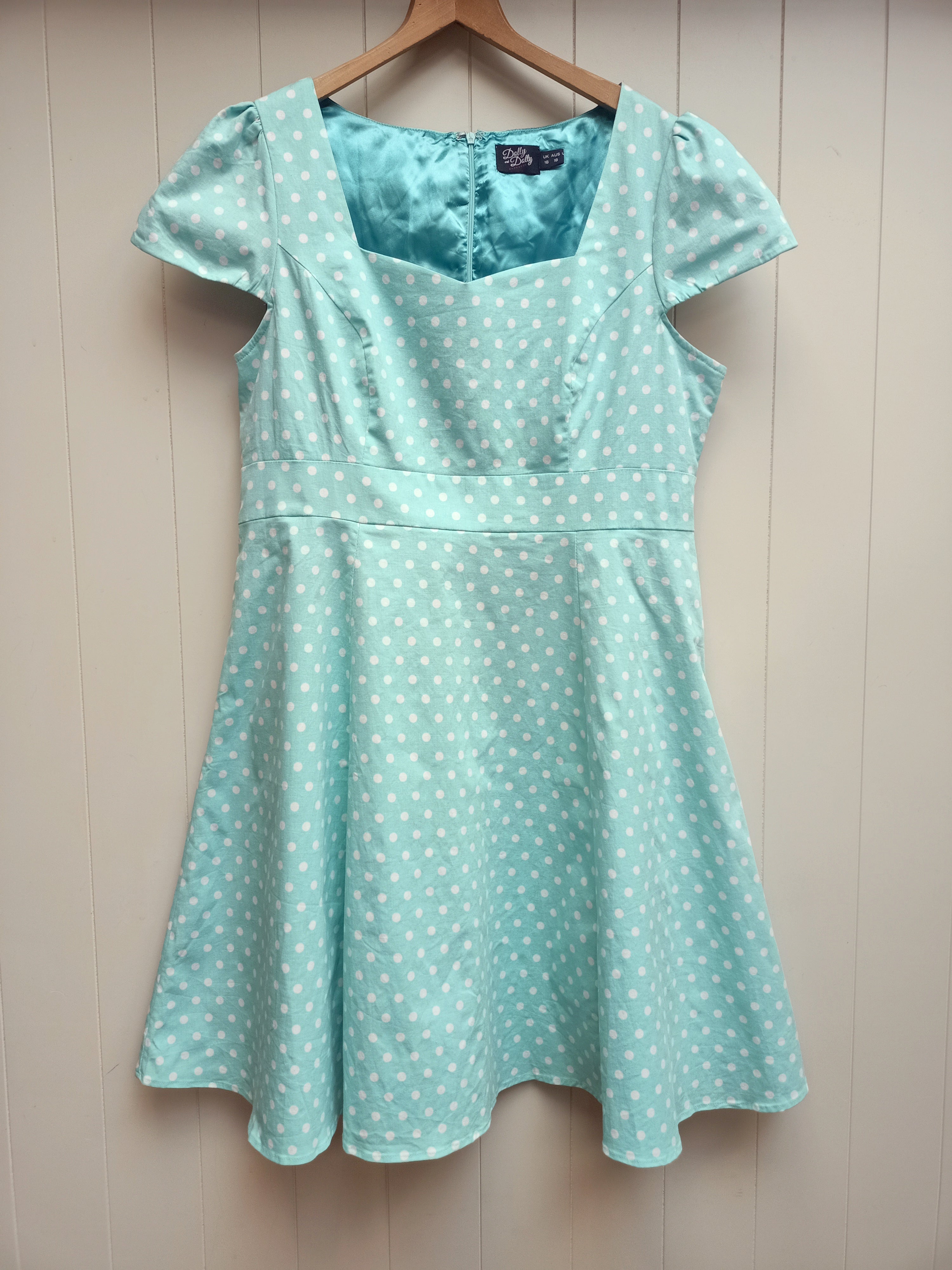 Dolly and Dotty Mint Polka Dot Dress