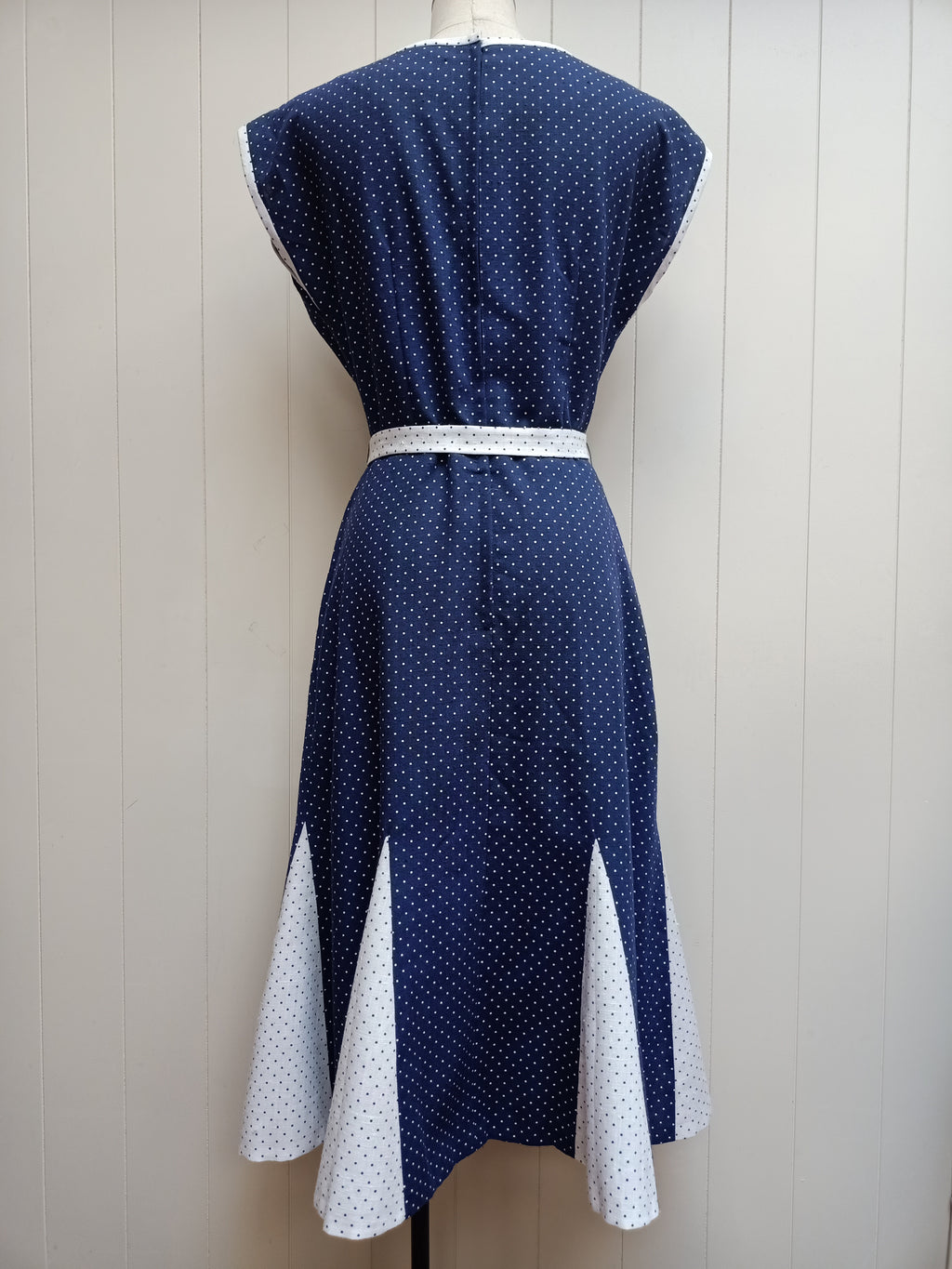 Vintage Polka Dot Godet Dress