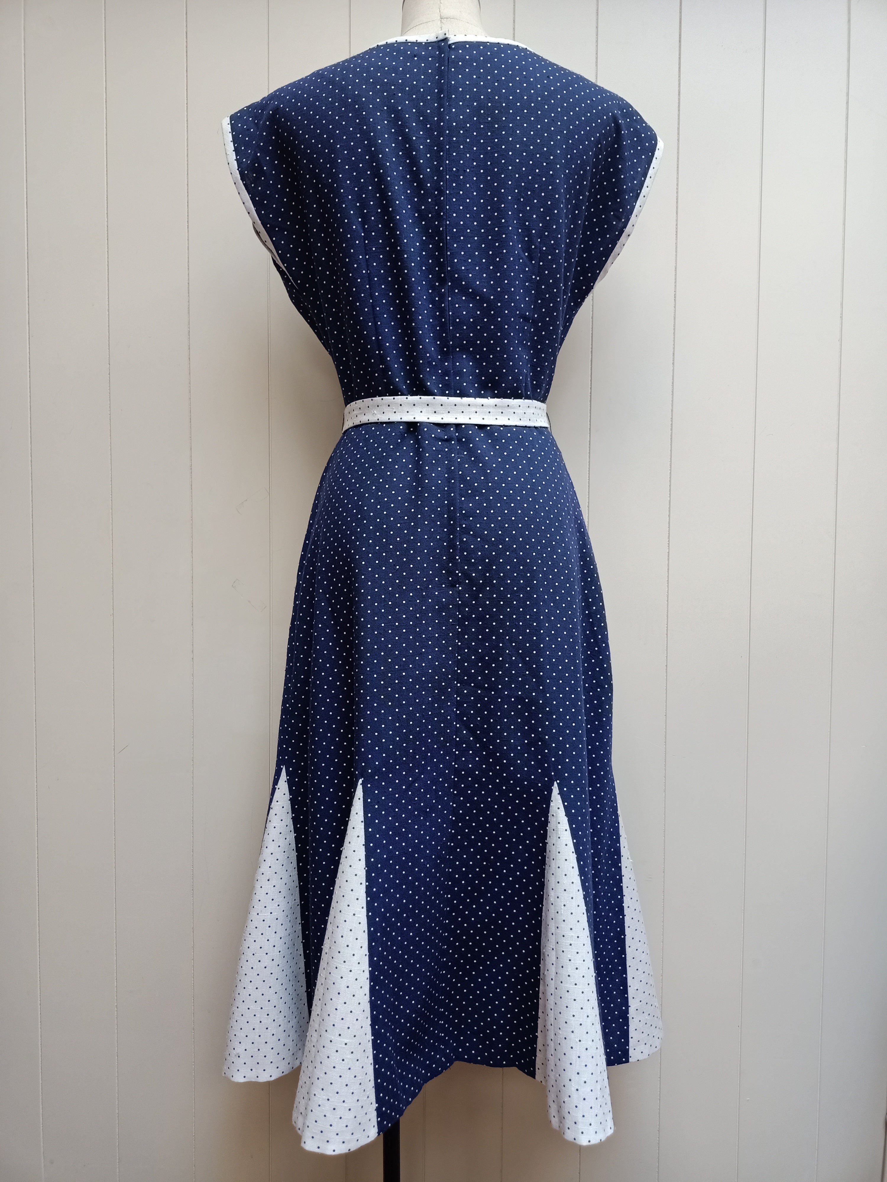 Vintage Polka Dot Godet Dress