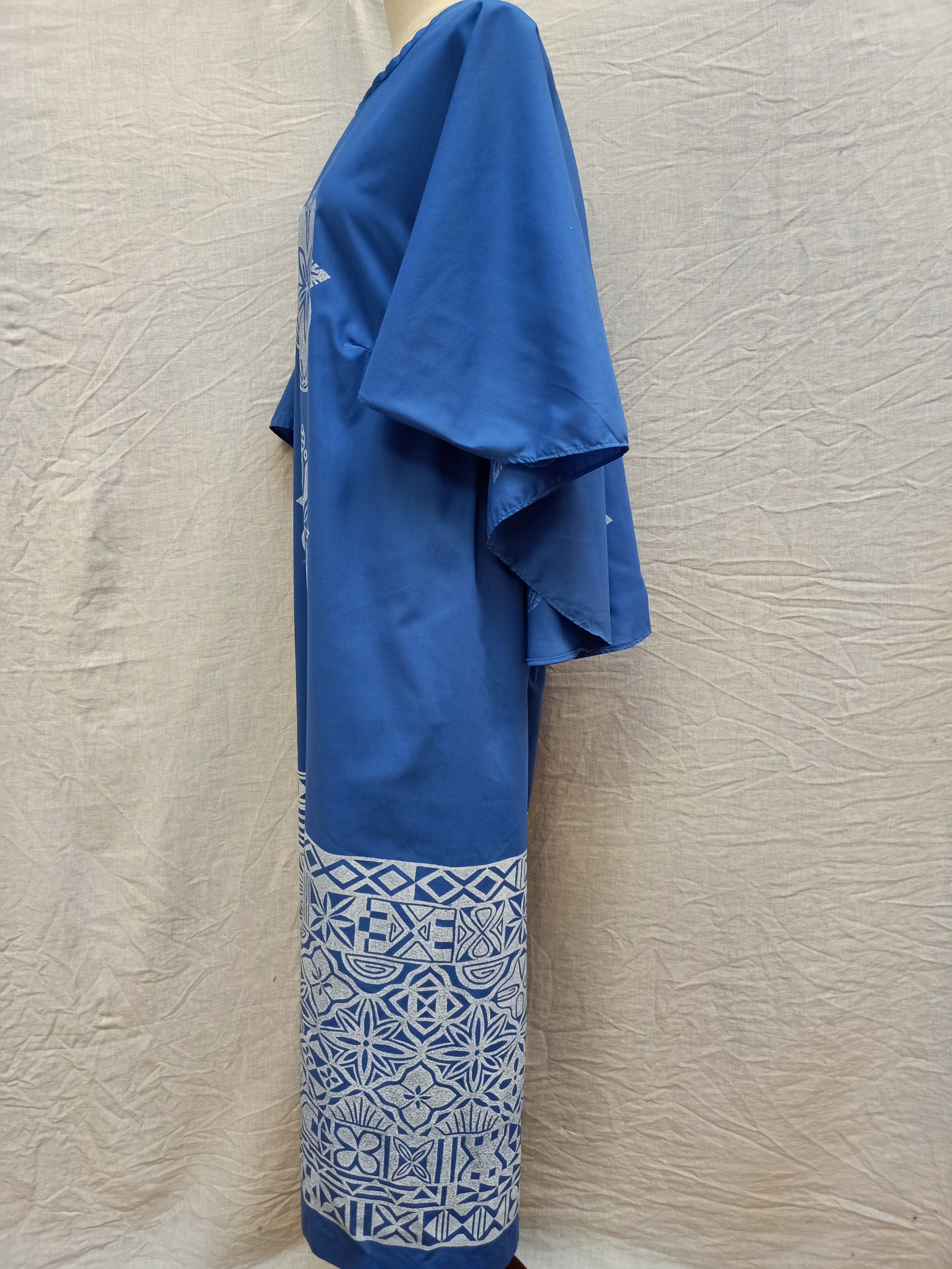 Retro Blue Floral Dress