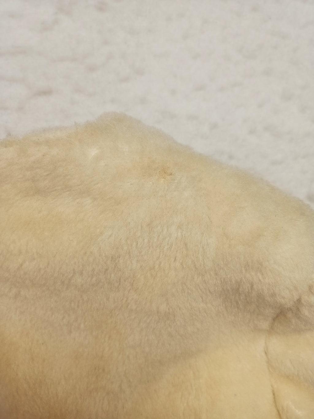 Vintage Yellow Cream Faux Fur Jacket