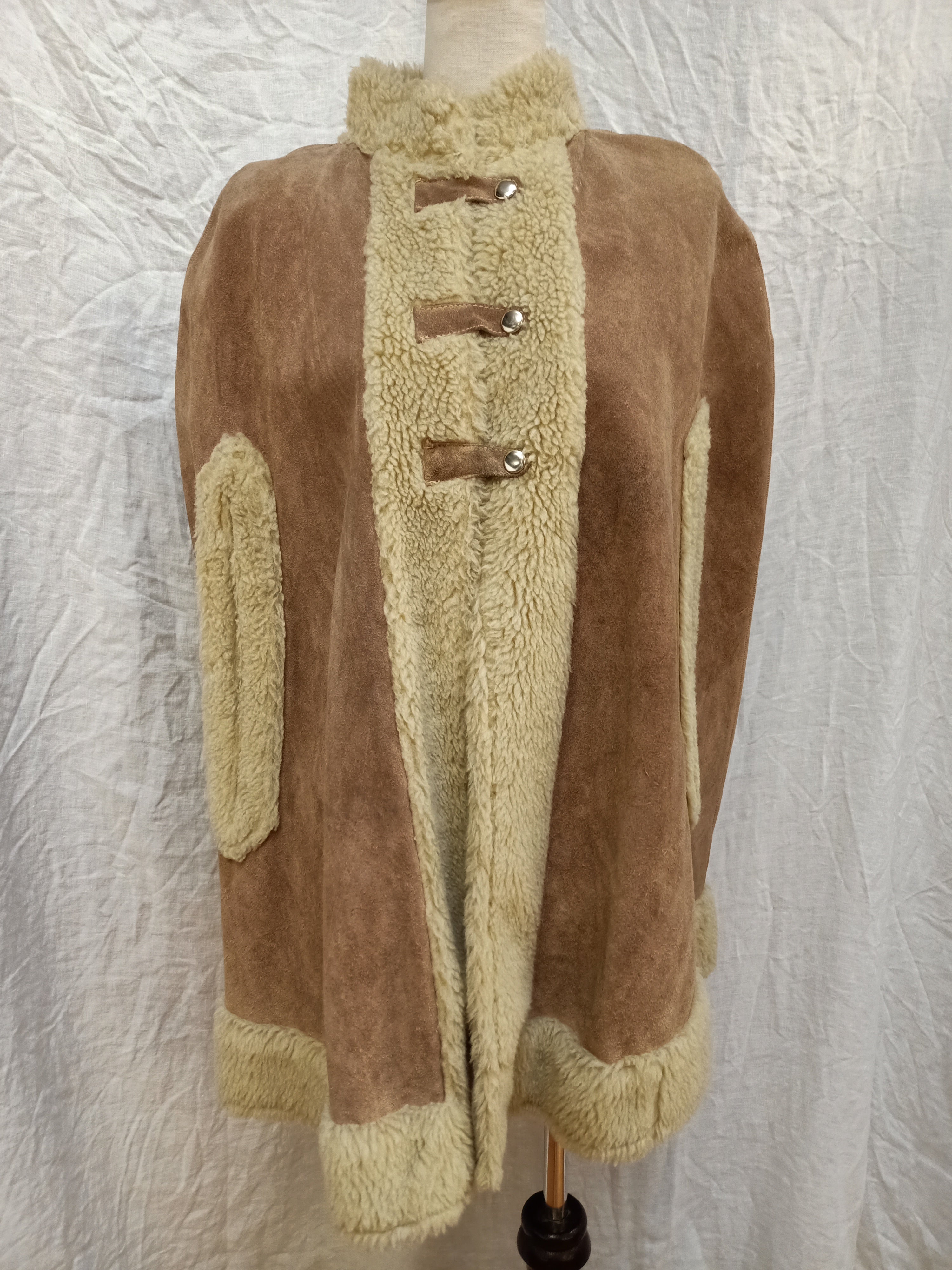 Suede & Sherpa Cape