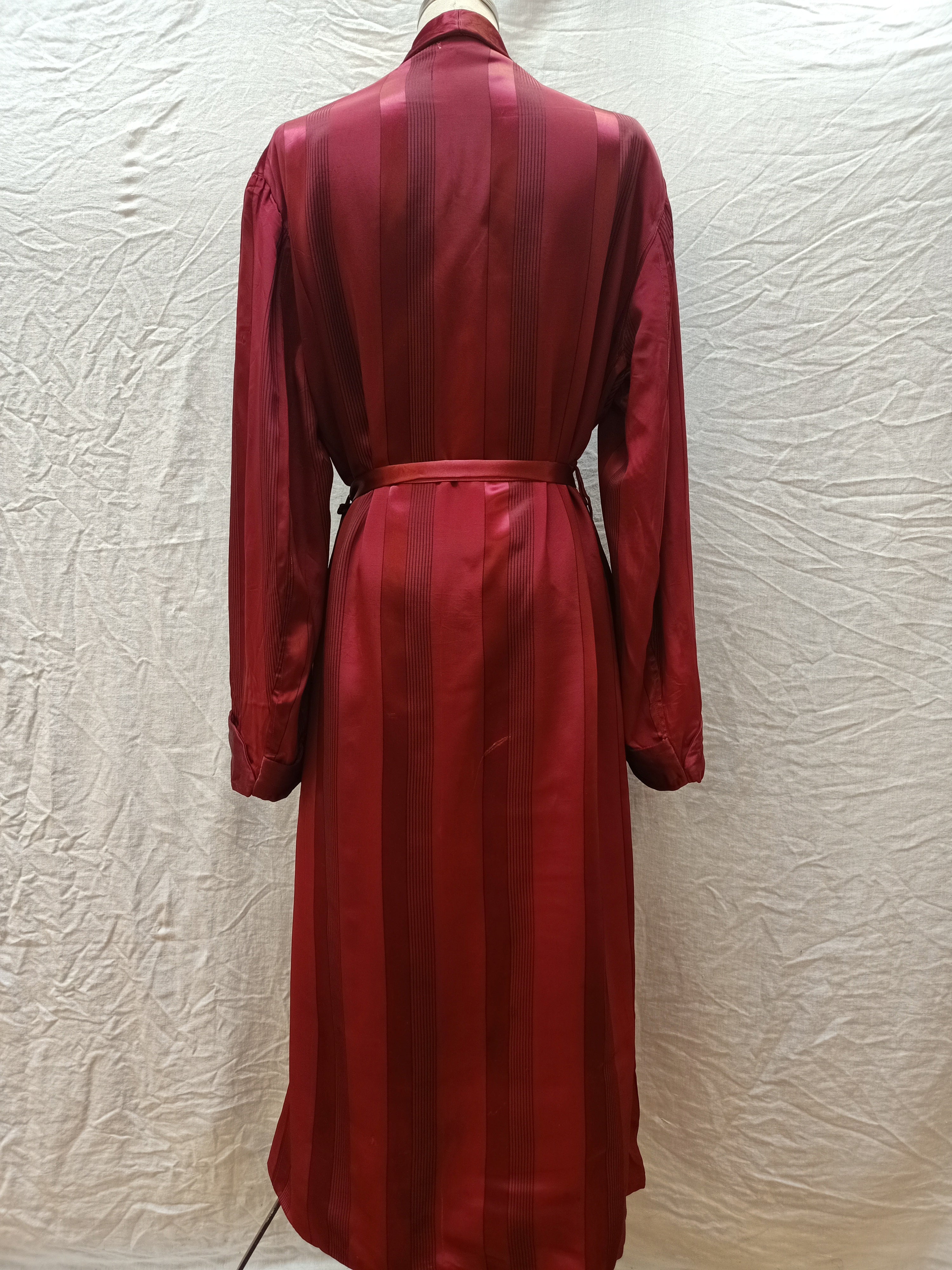 Vintage Striped Satin Robe