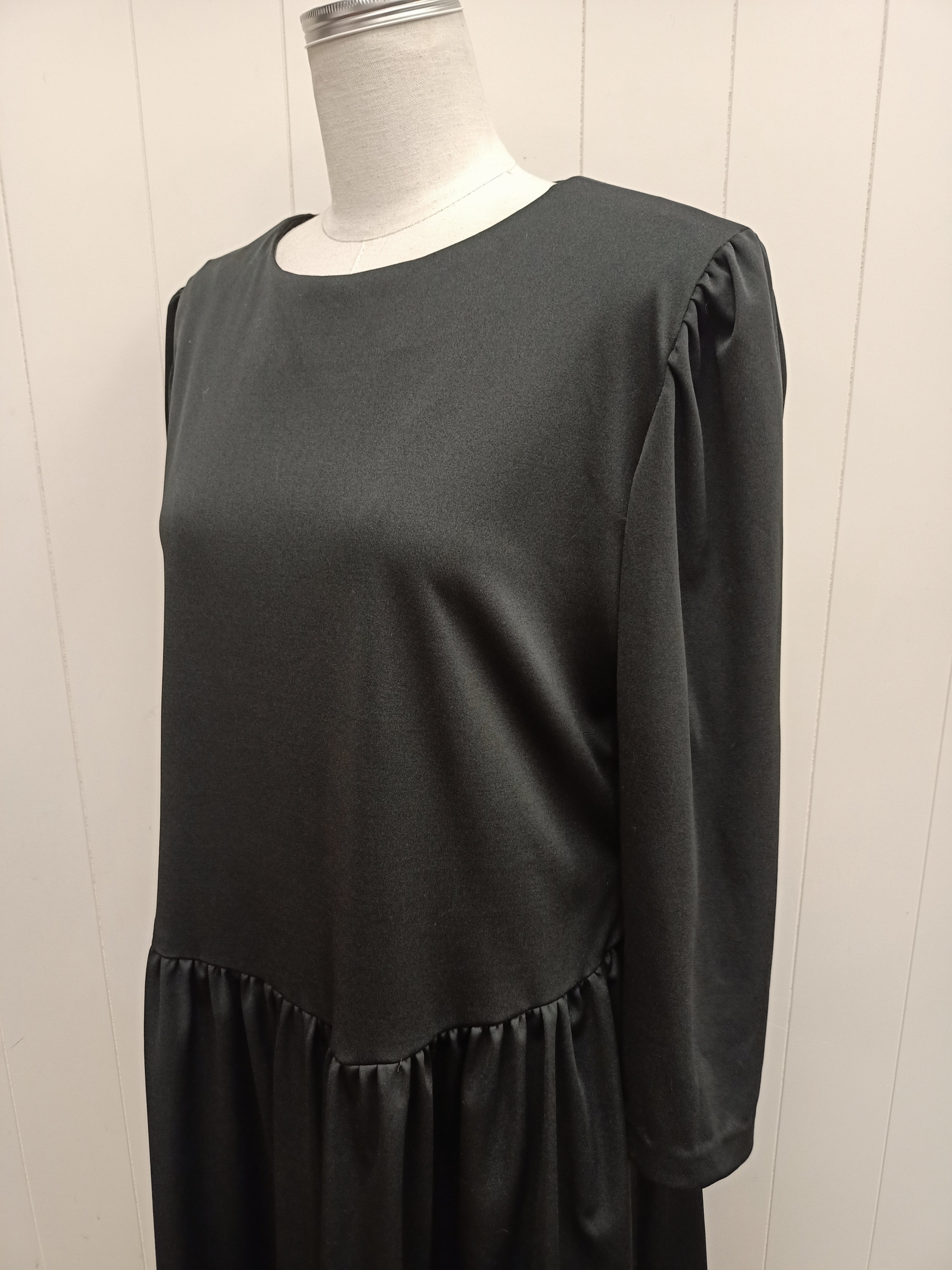 Vintage Drop Waist Black Dress