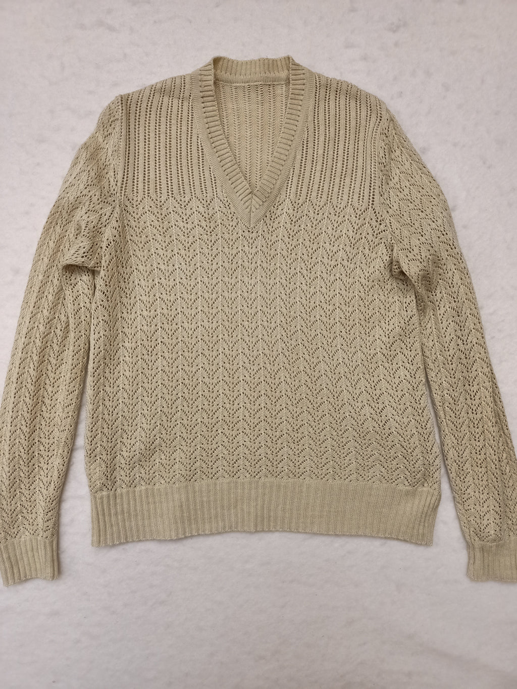 Vintage Cream Lace Knit Sweater