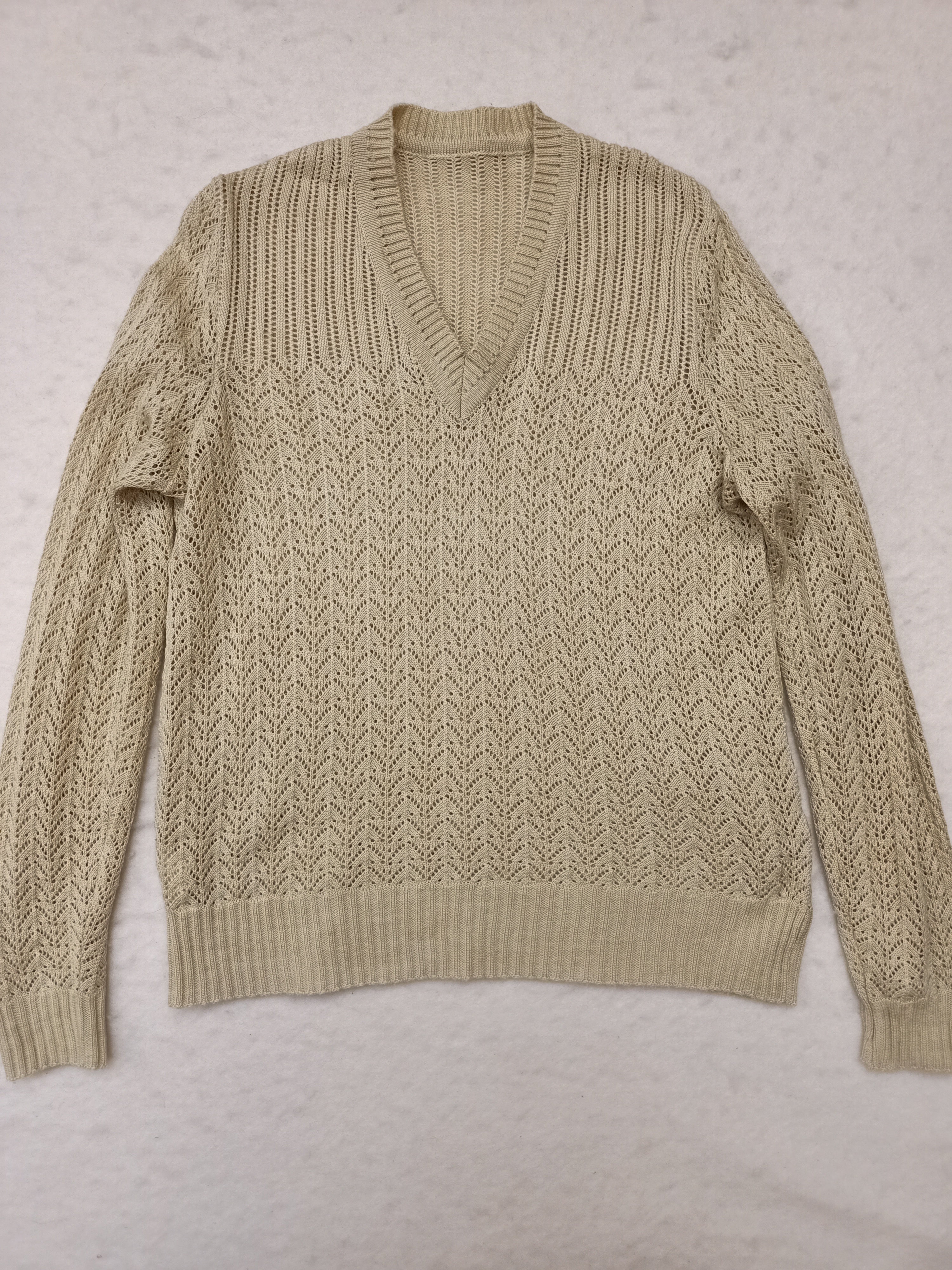 Vintage Cream Lace Knit Sweater