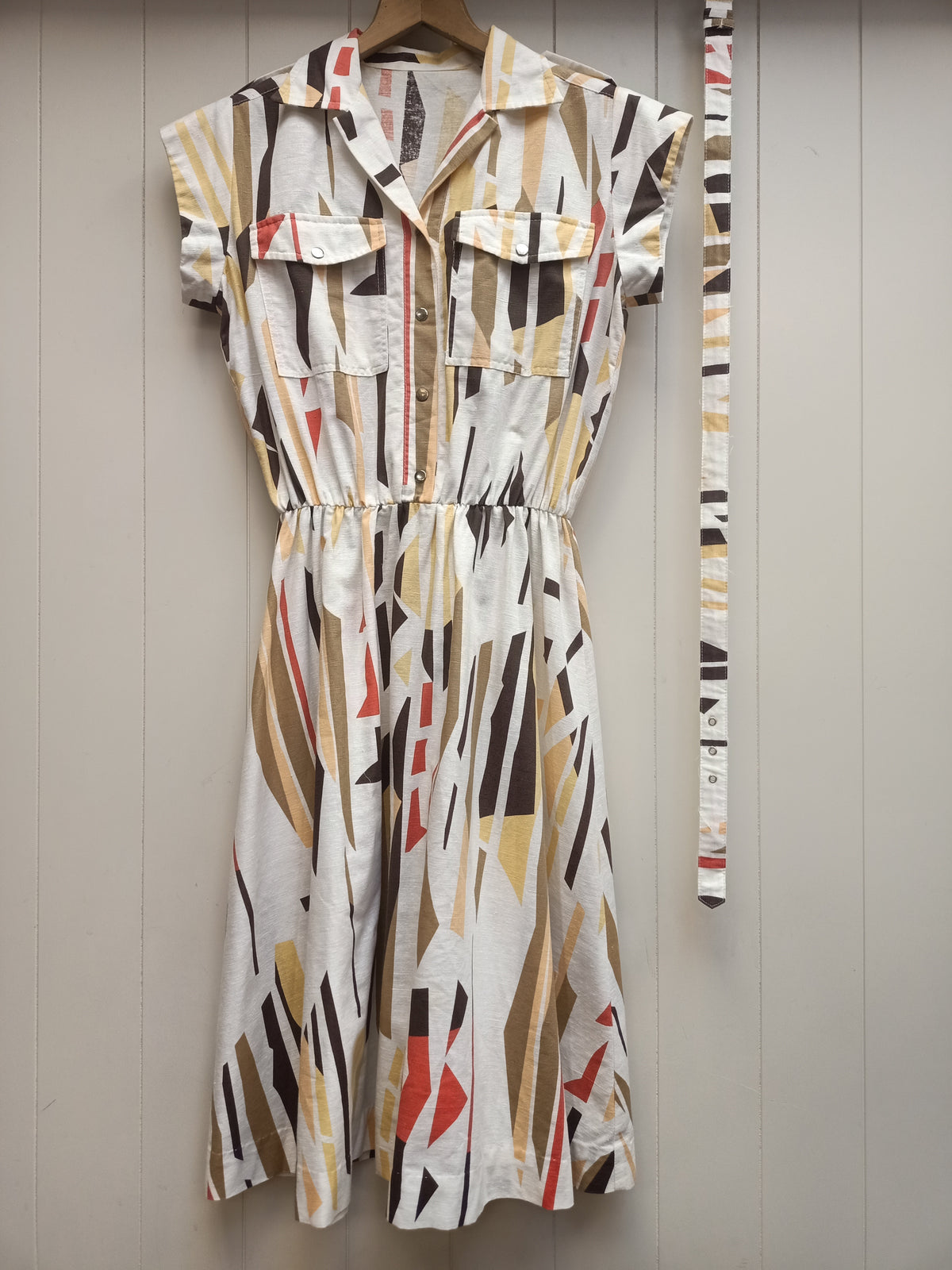 Vintage Abstract Geometric Dress