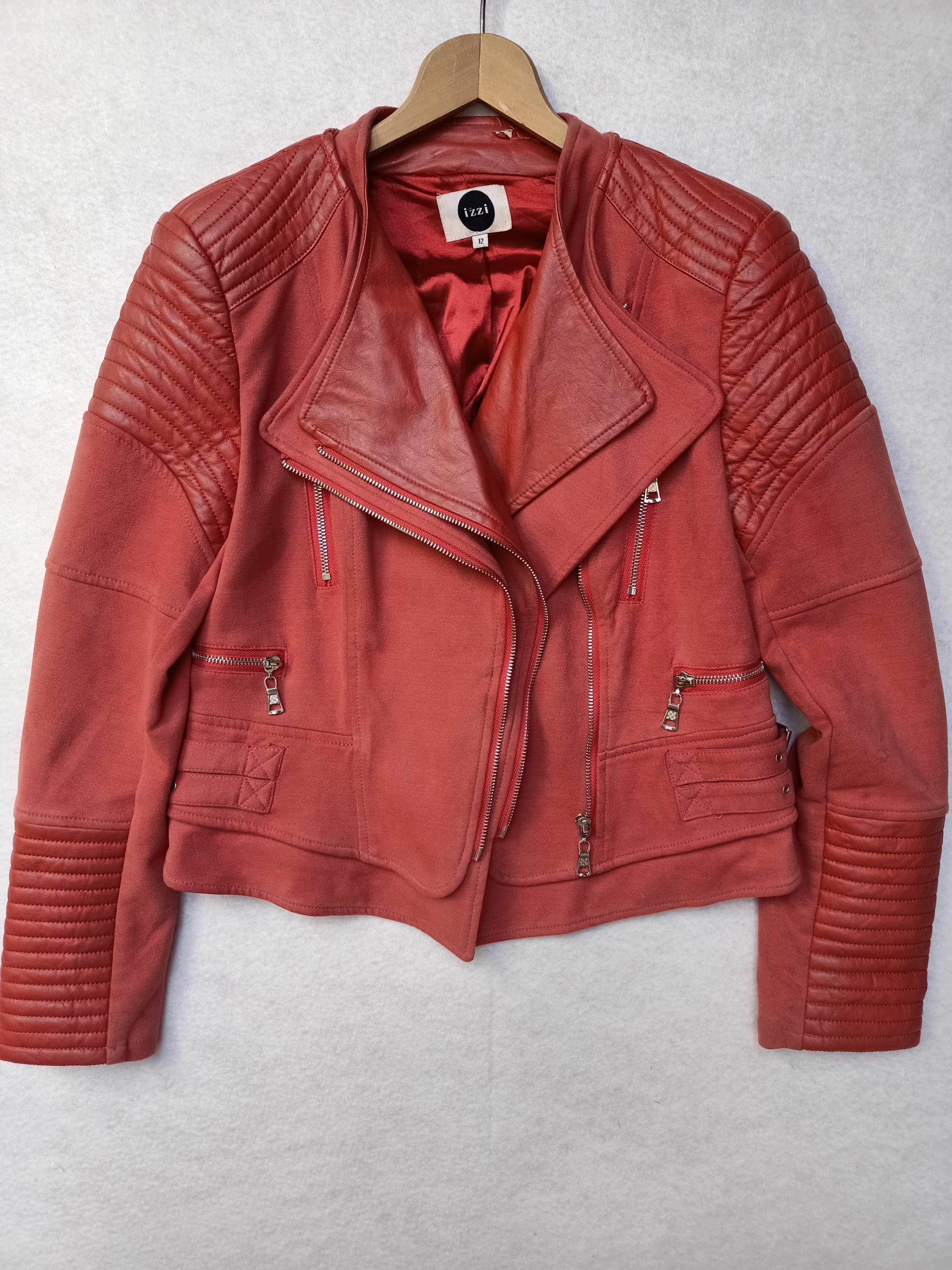 Red Faux Suede Jacket