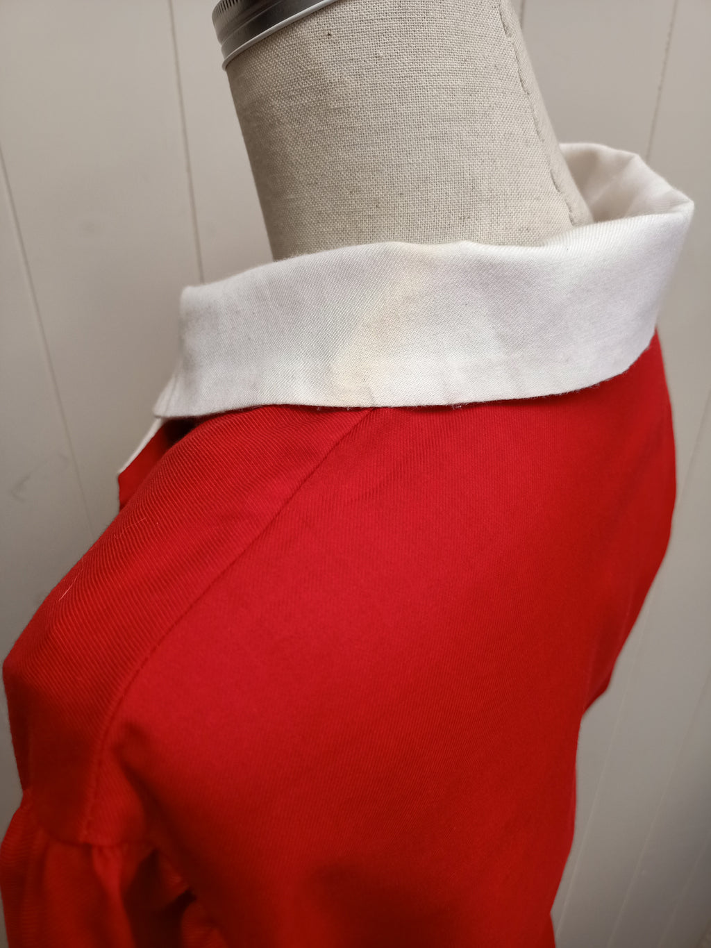 Vintage Red & White Lapel Dress