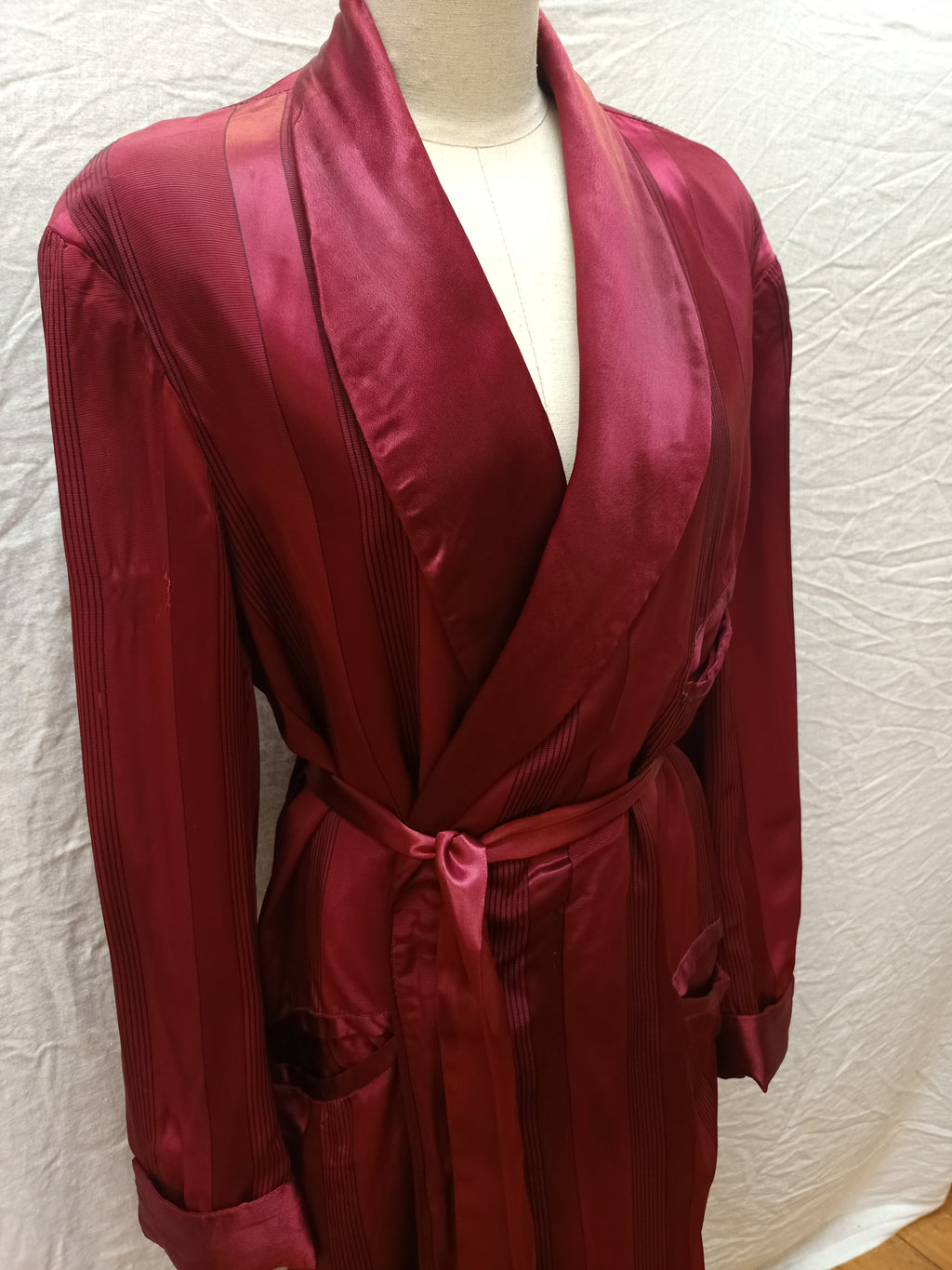 Vintage Striped Satin Robe