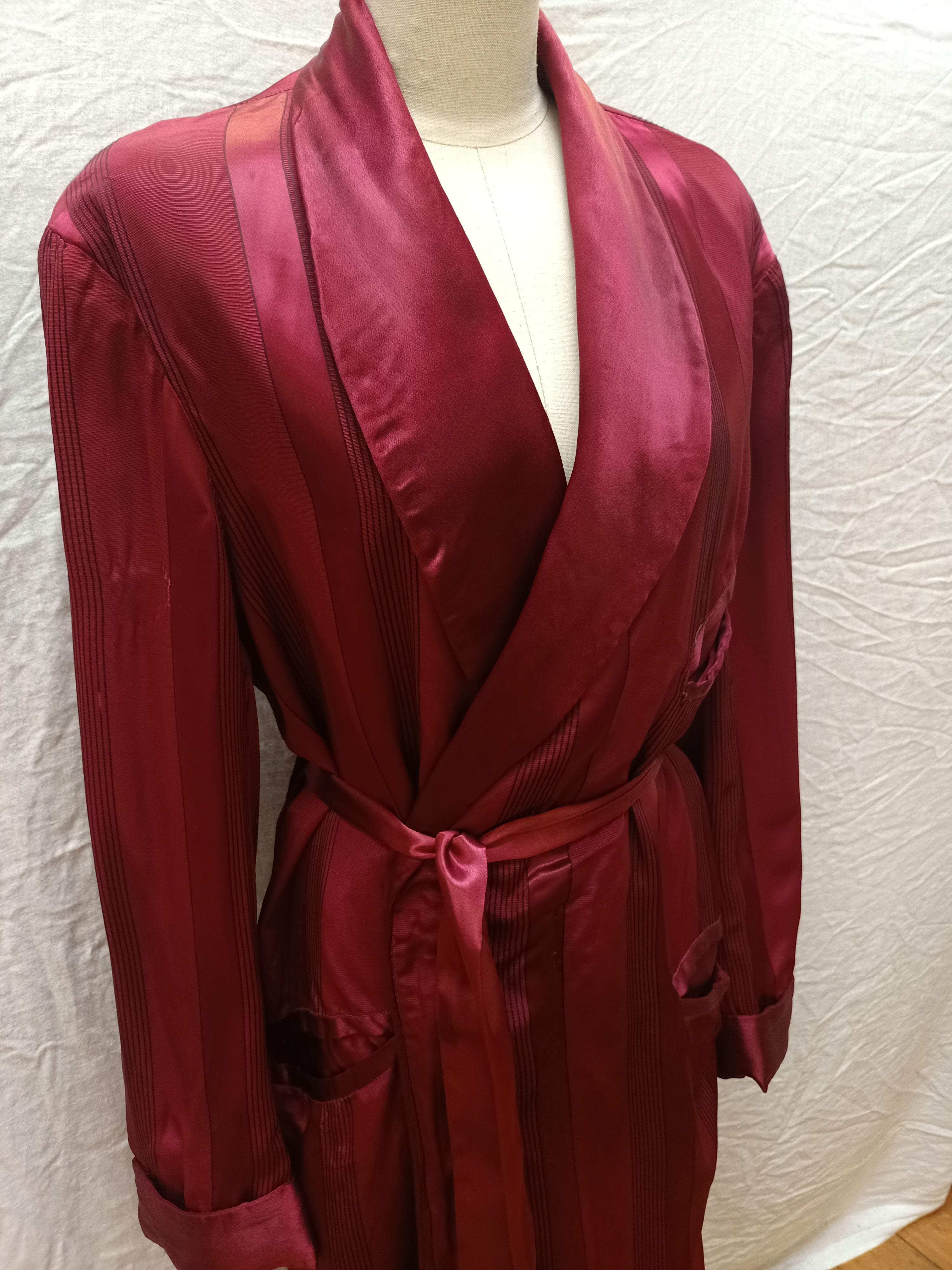 Vintage Striped Satin Robe