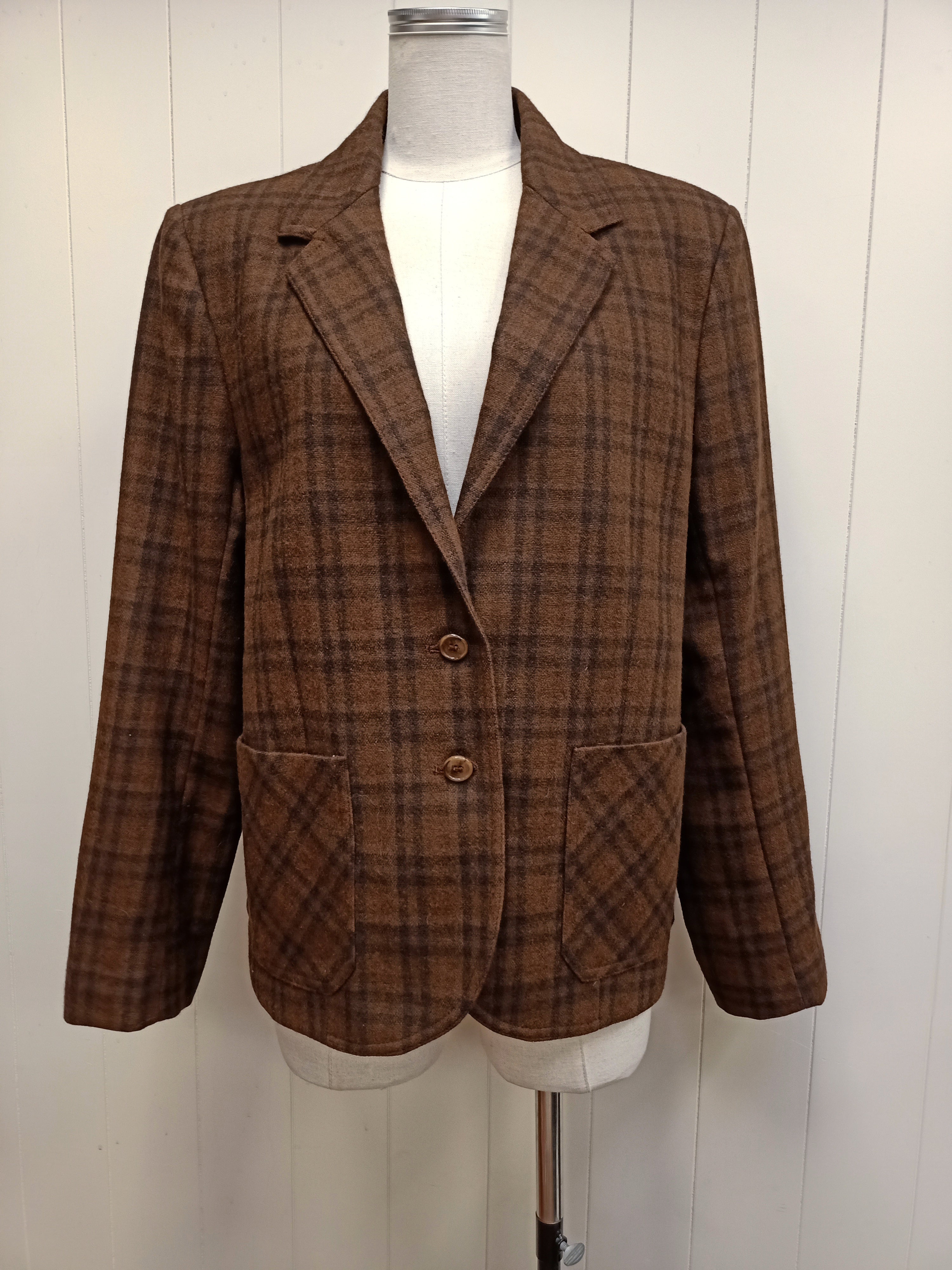 Vintage Brown Plaid Blazer
