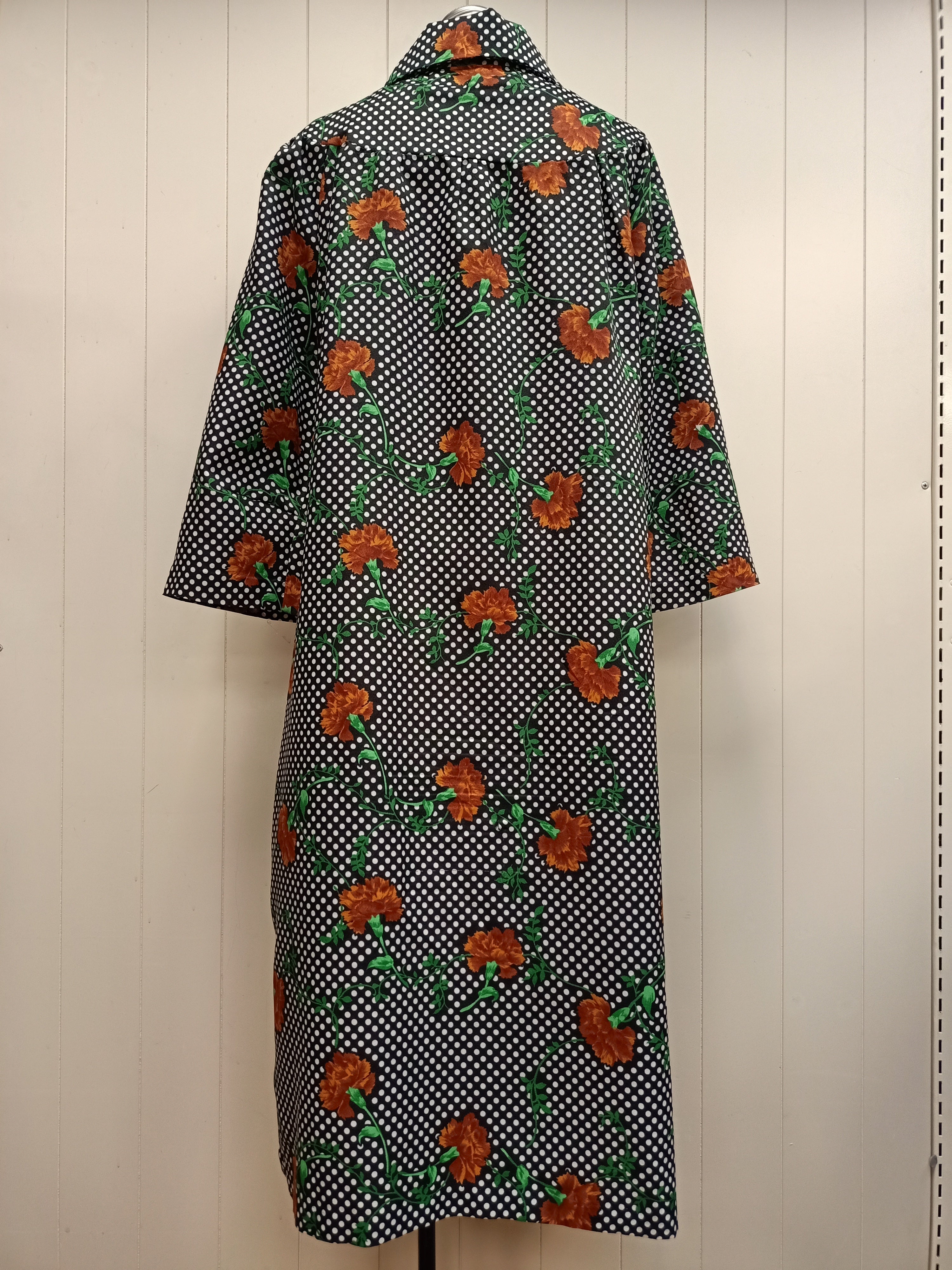Vintage Carnation Polka Dot Dress