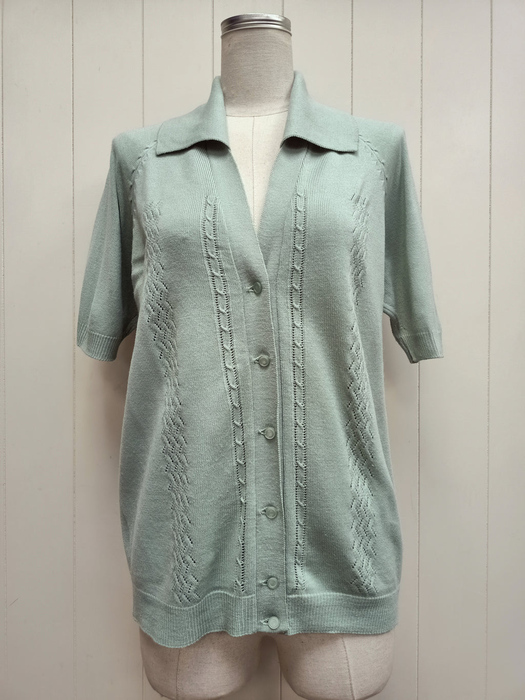 Vintage Mint Short Sleeve Cardigan