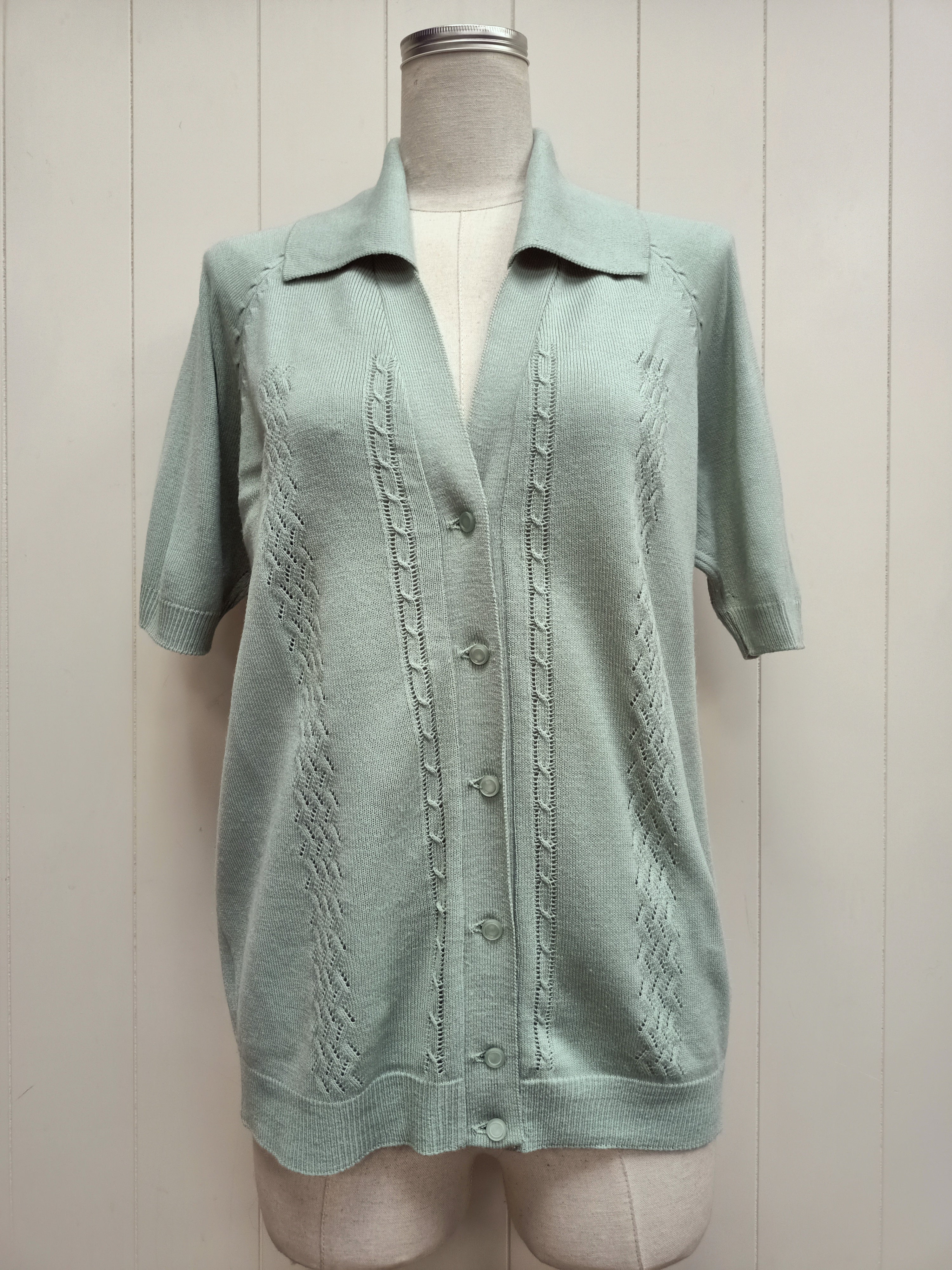 Vintage Mint Short Sleeve Cardigan