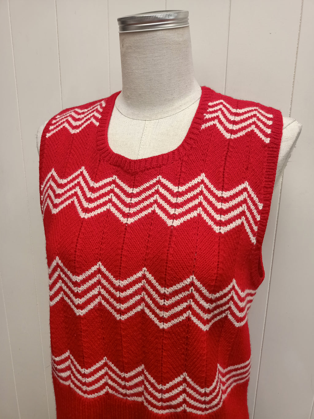 Vintage Chevron Knit Vest