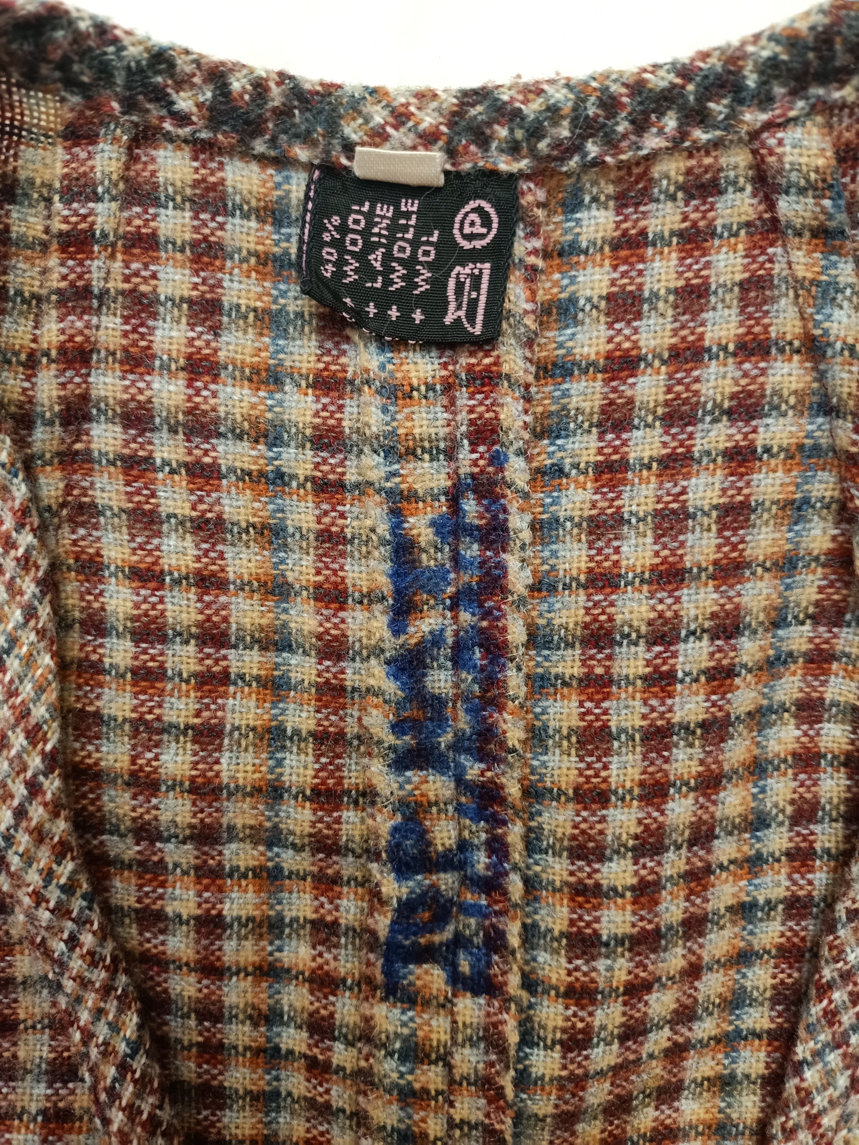 Vintage Wool Checkered Vest Shirt