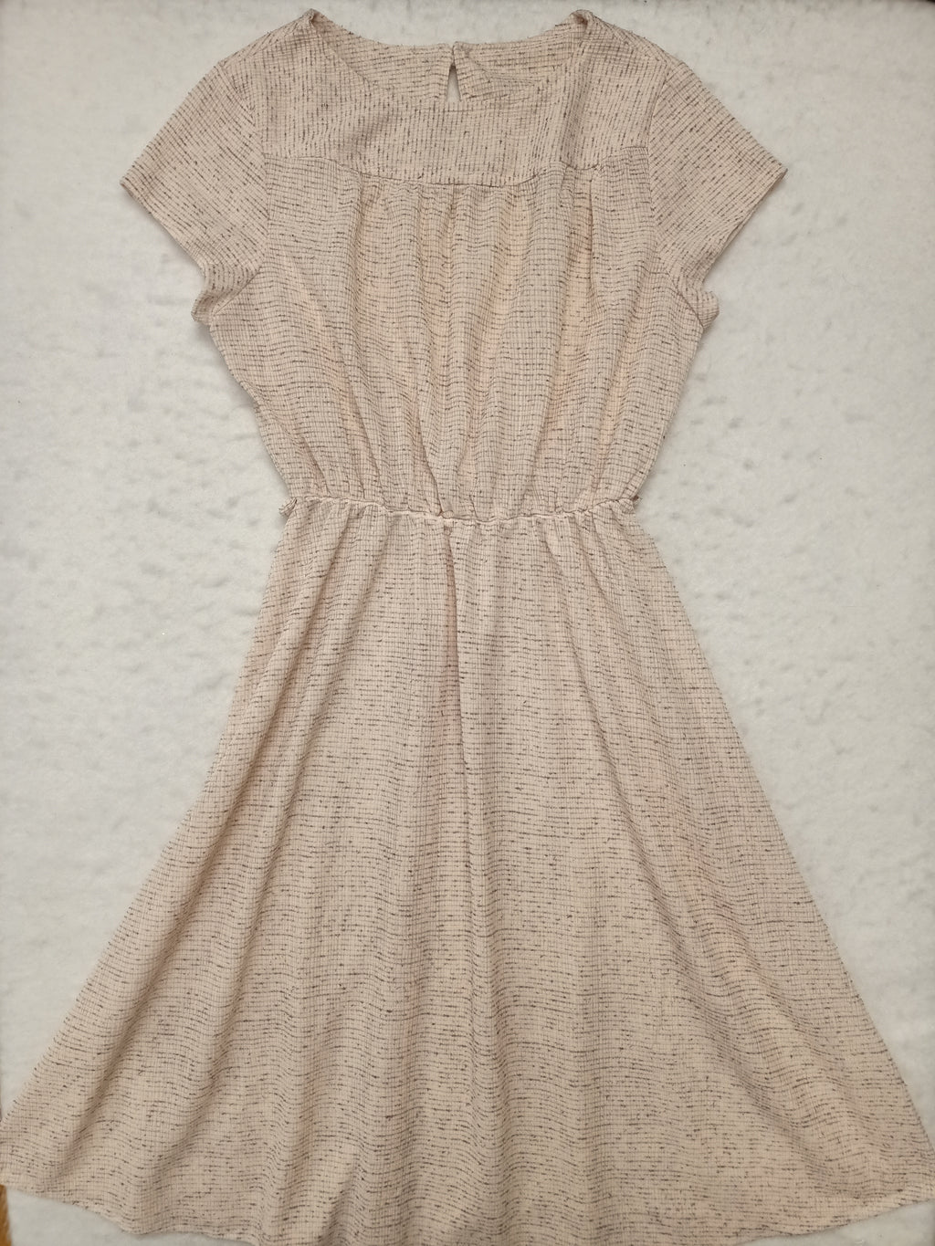 Vintage Striped Brown Fleck Dress