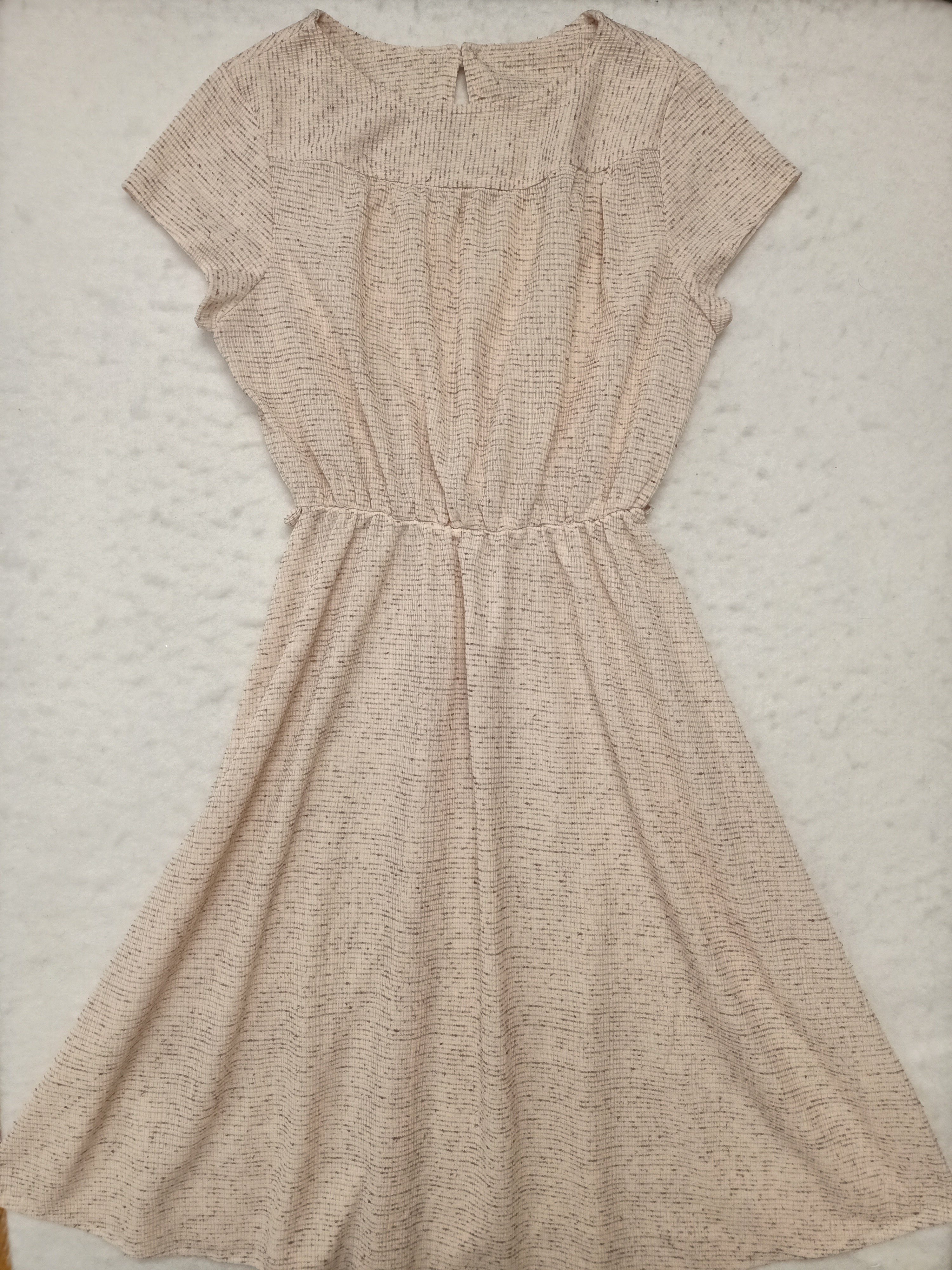 Vintage Striped Brown Fleck Dress