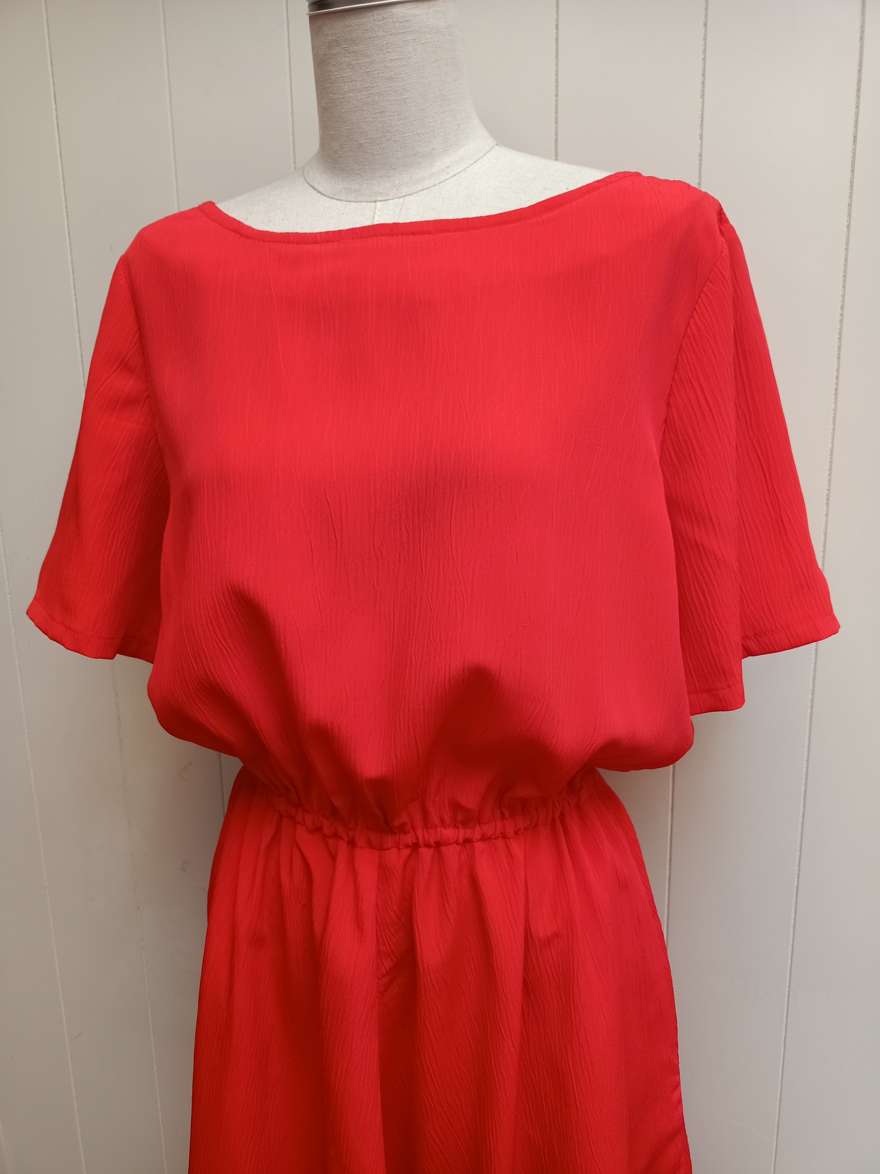 Vintage Textured Orange Dress