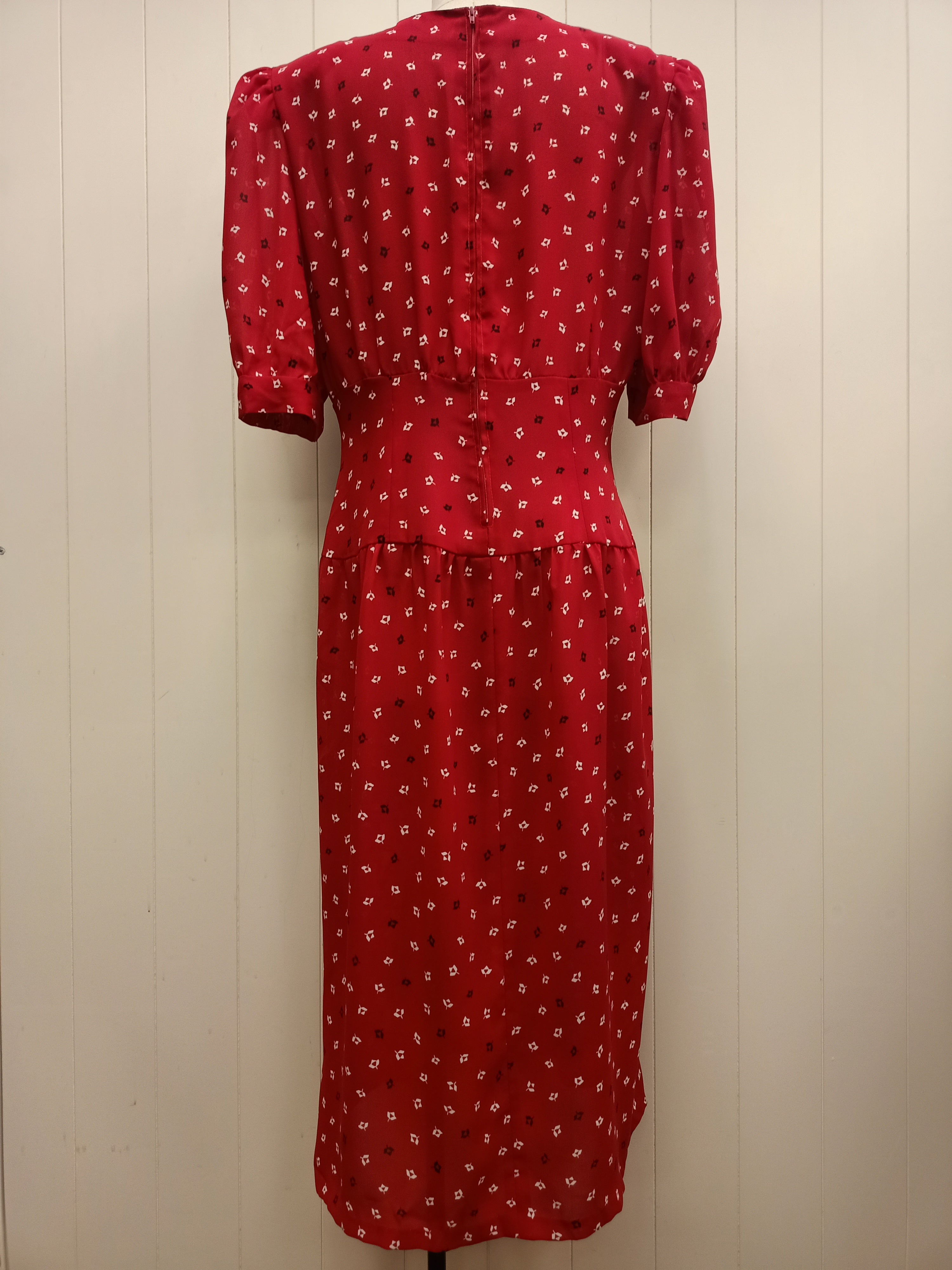 Vintage Leaf Chiffon Dress