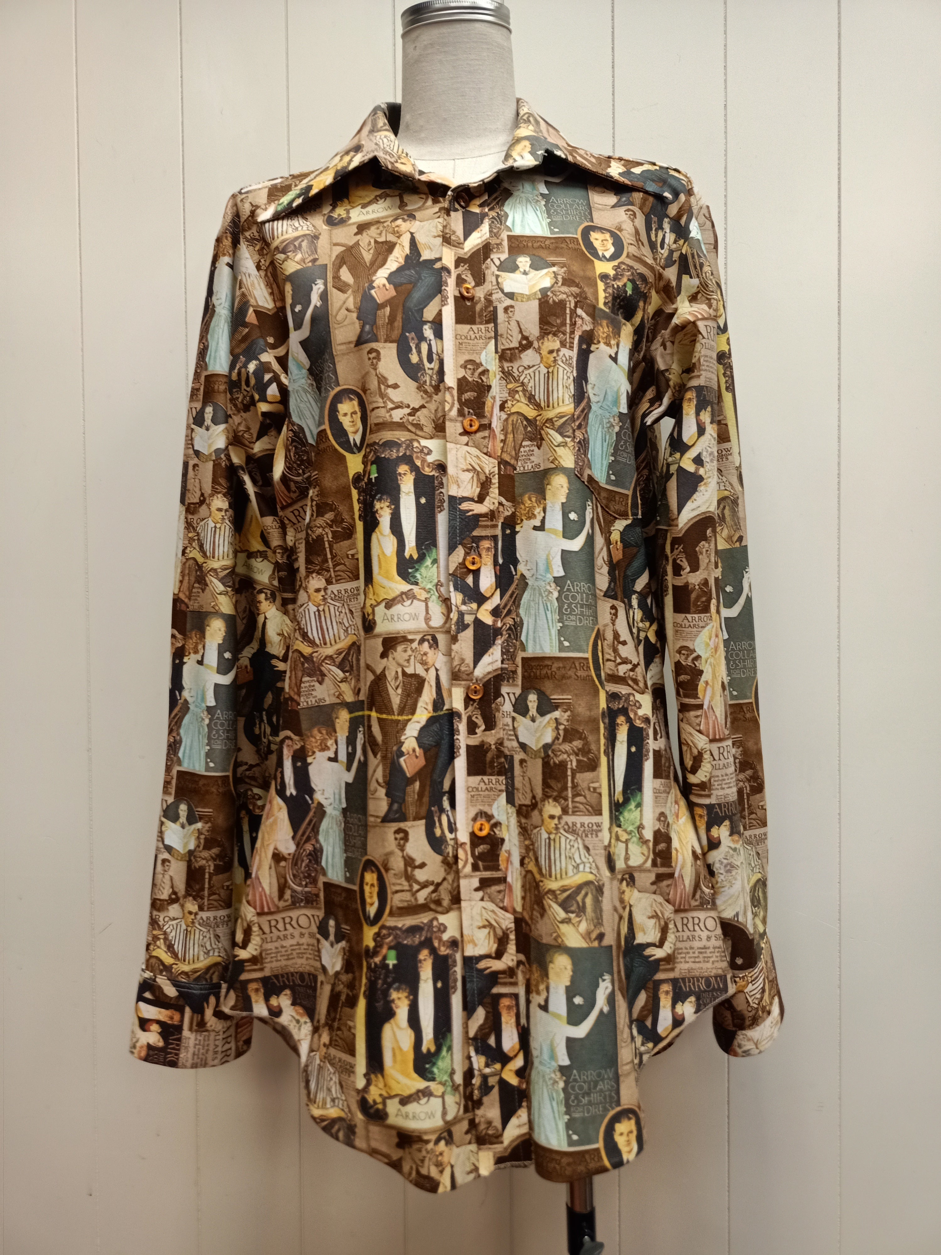 Vintage Mens Hardy Amies Collage Shirt