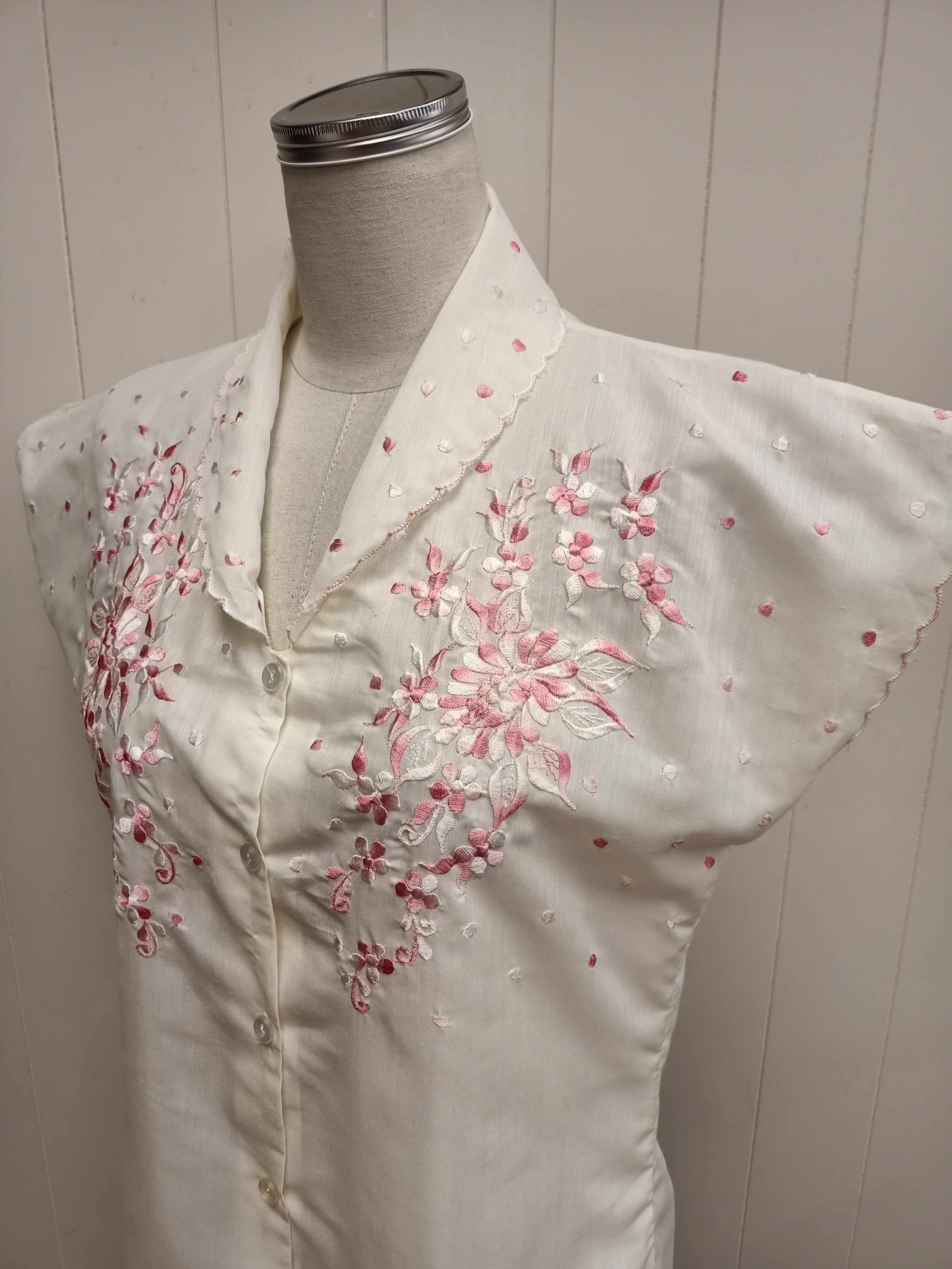 Vintage Pink Embroidered Shirt