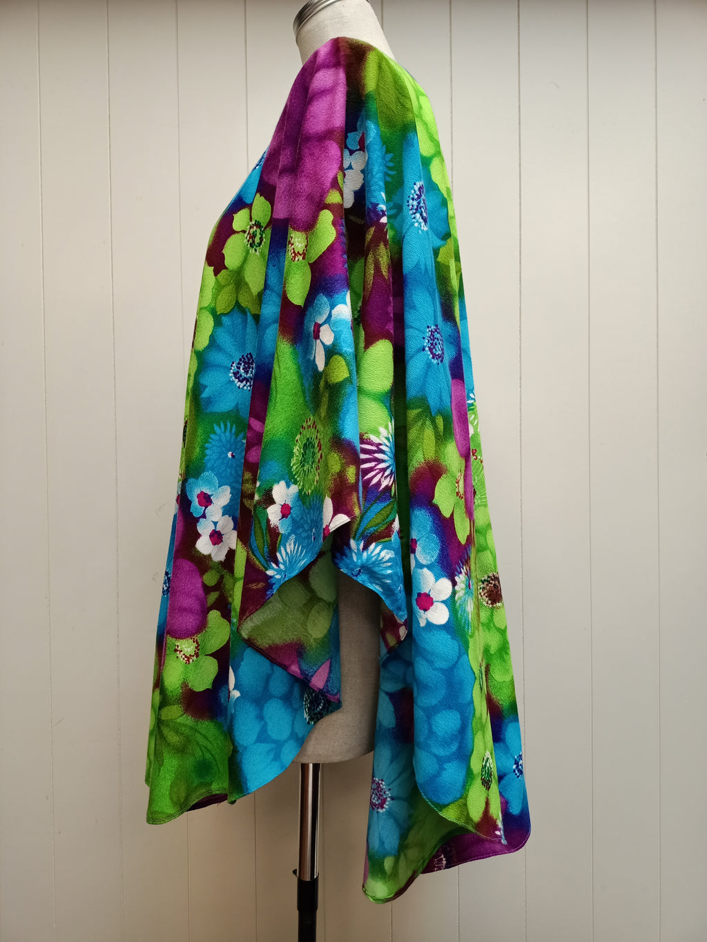 Vintage Floral Vibrant Caftan Poncho