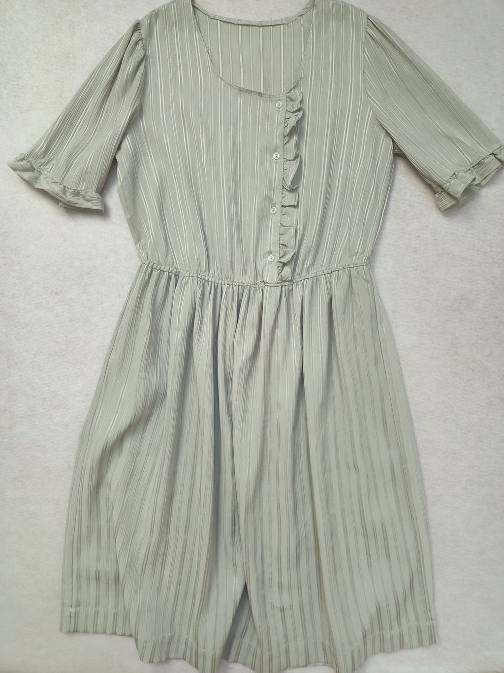 Vintage Sage Ruffle Dress