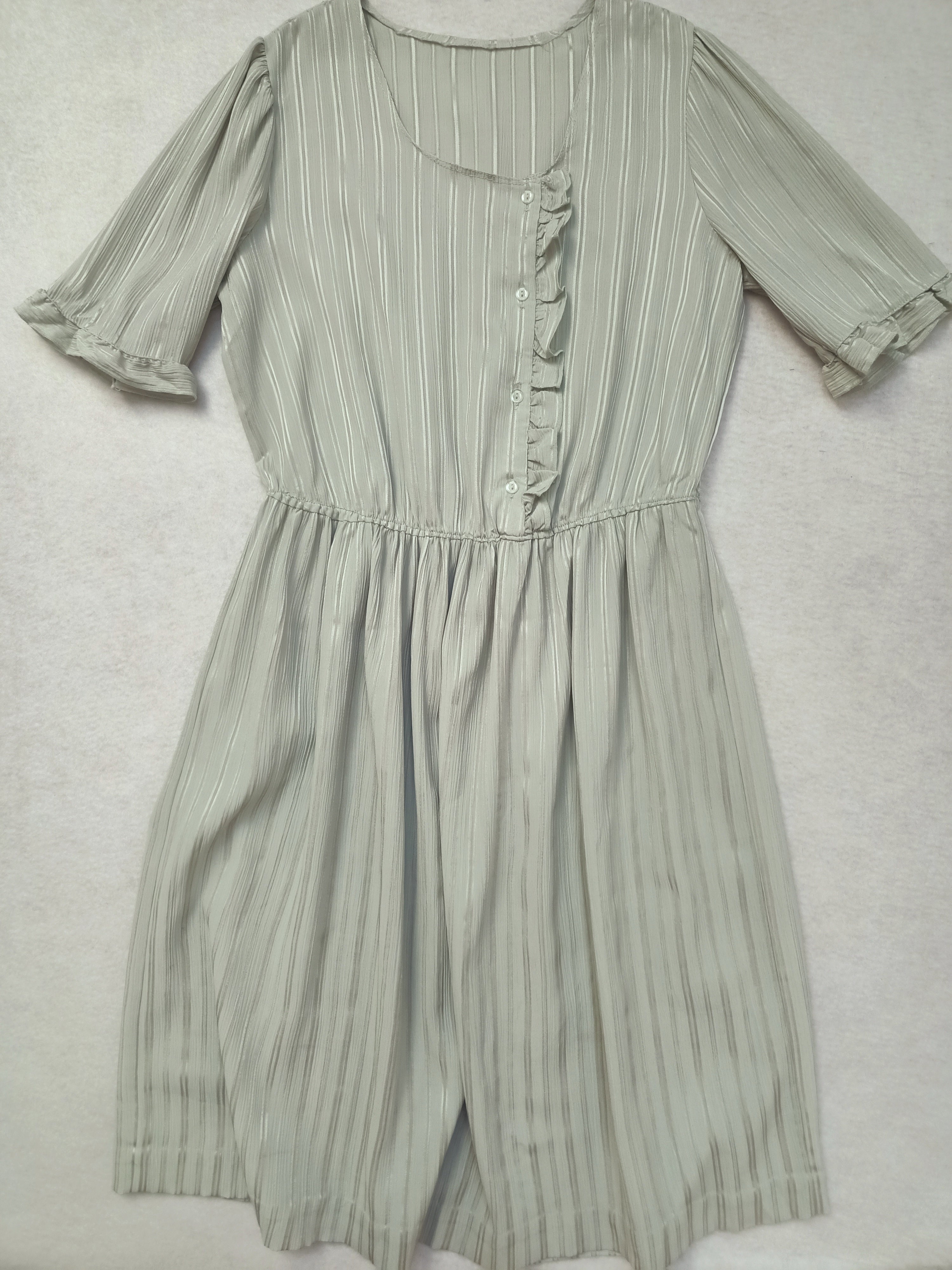 Vintage Sage Ruffle Dress
