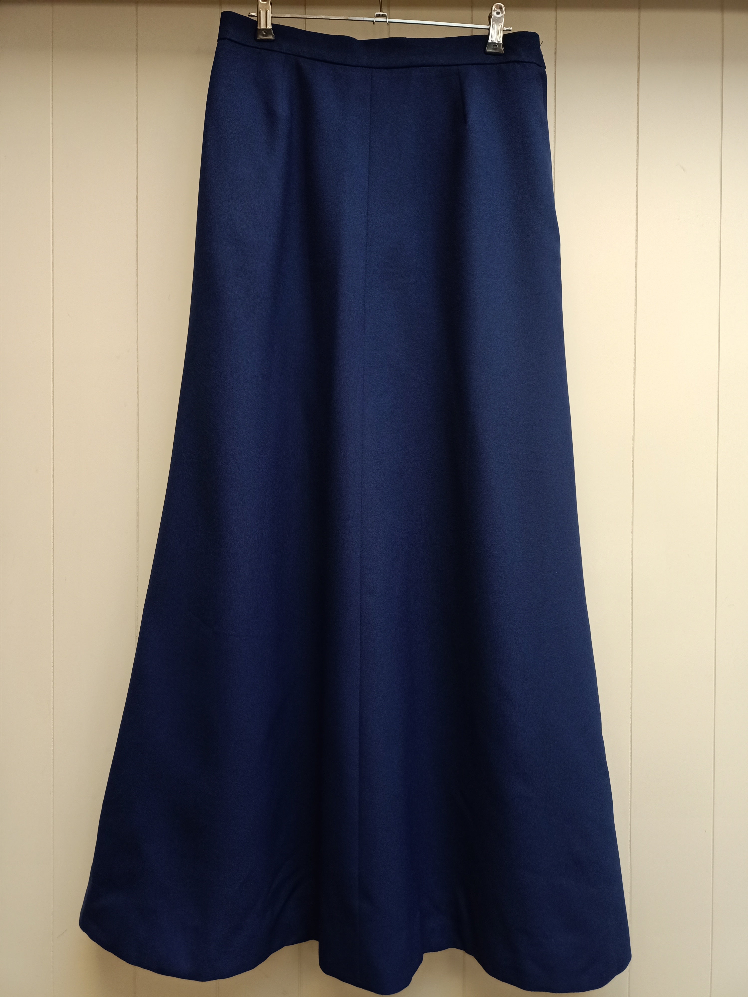 Vintage Navy Crepe Maxi Skirt