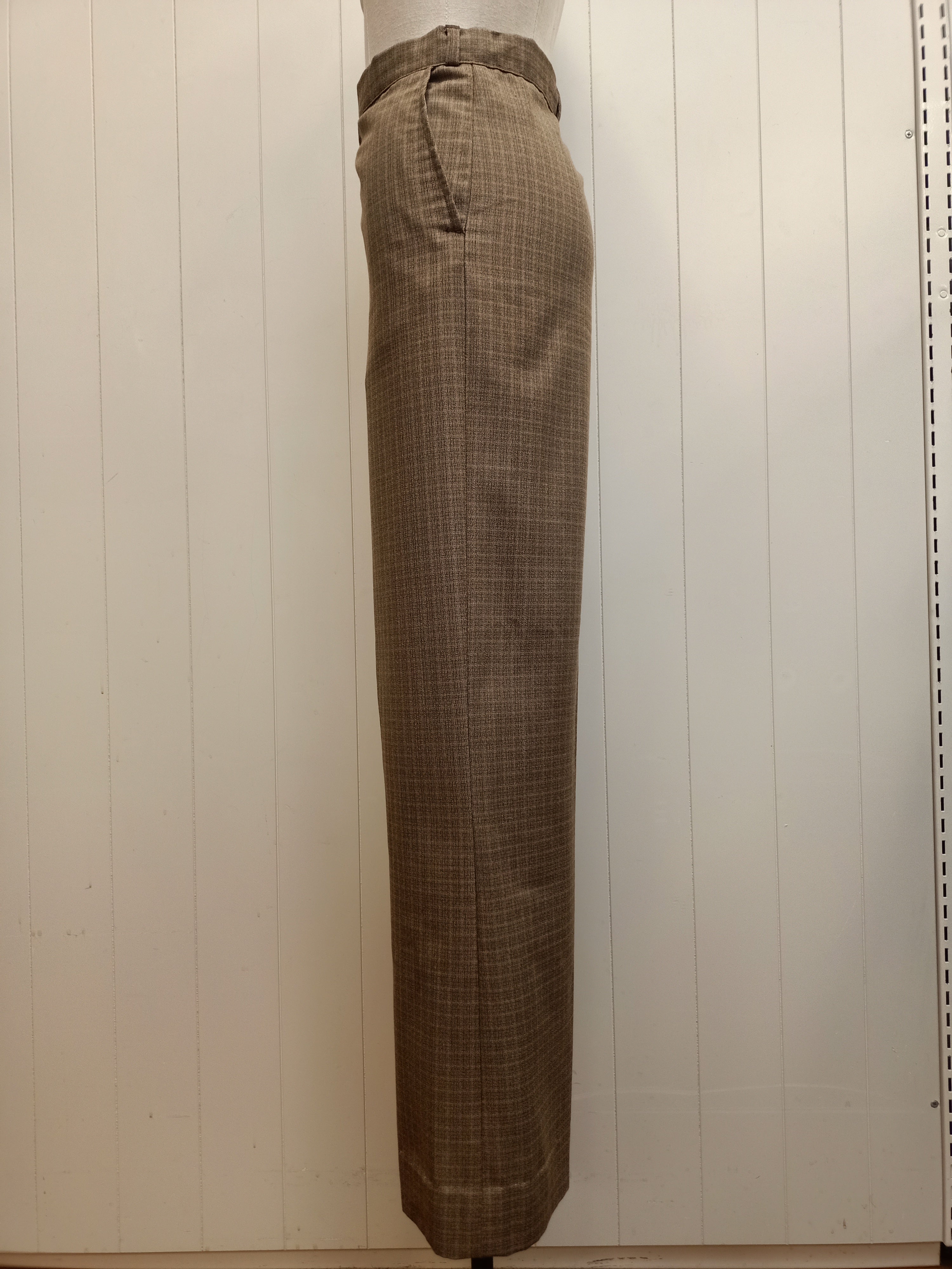 Vintage Mens Brown Fine Check Pants