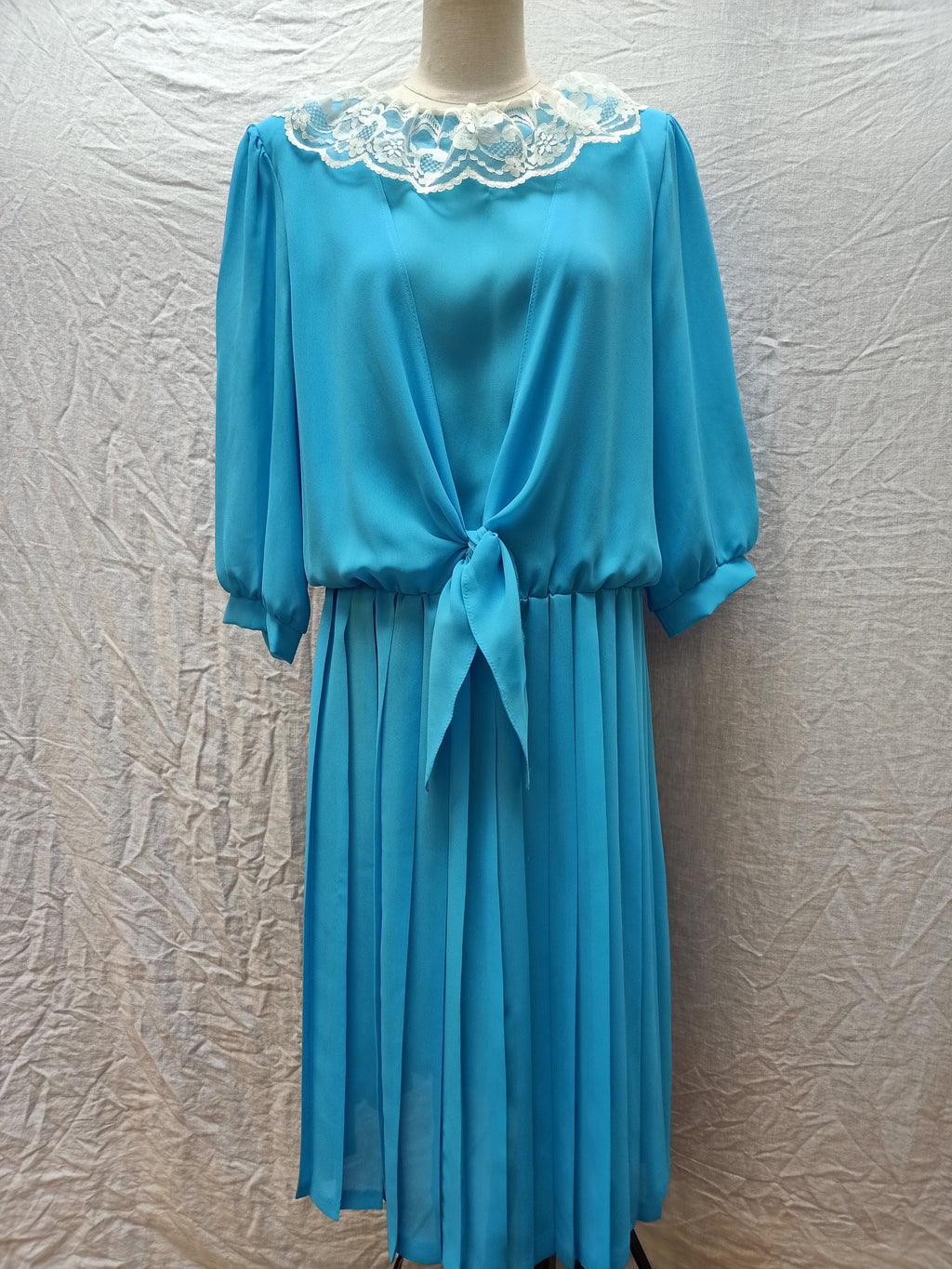 Vintage Turquoise & Lace Dress