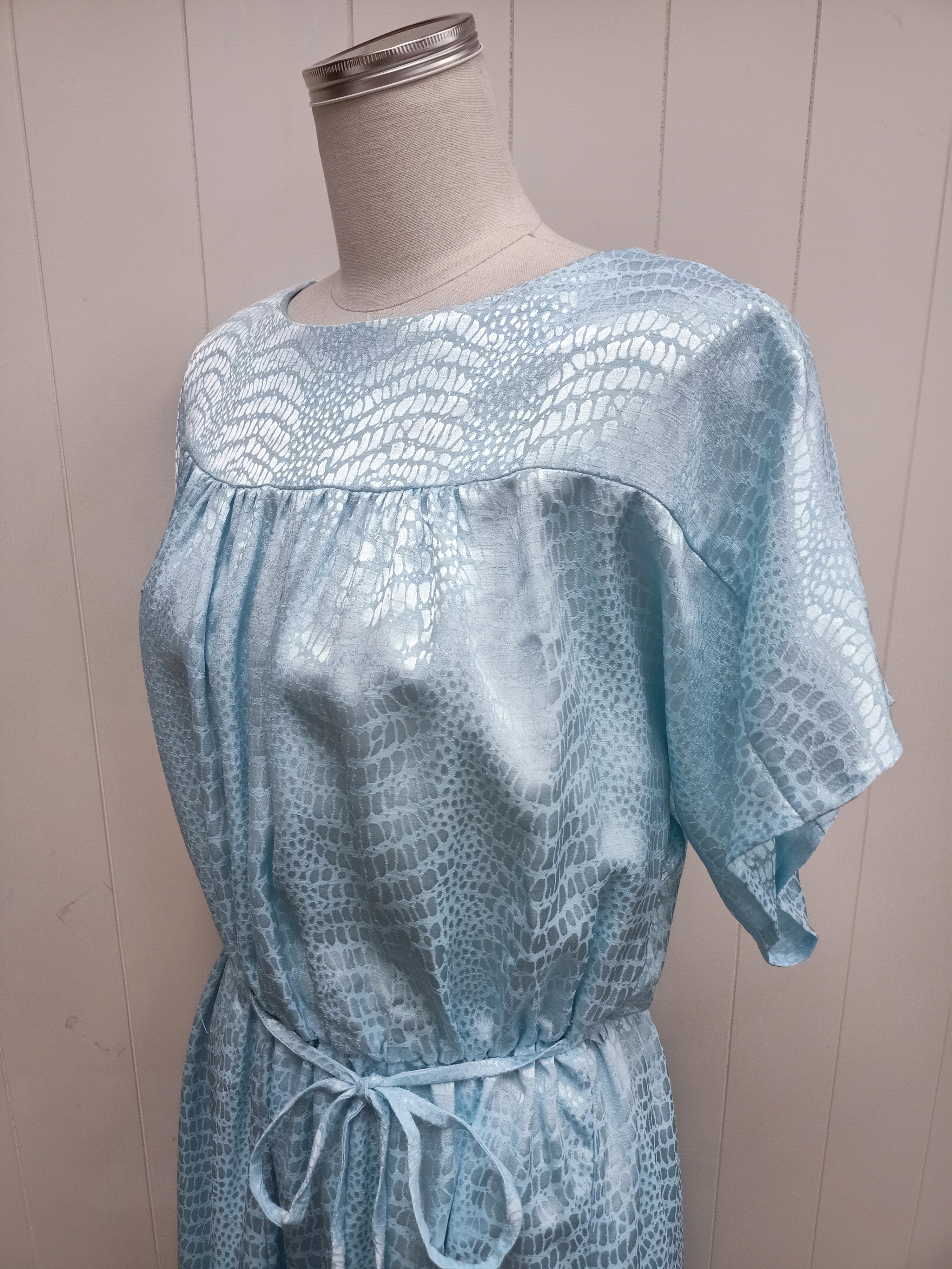 Vintage Snake Texture Satin Dress