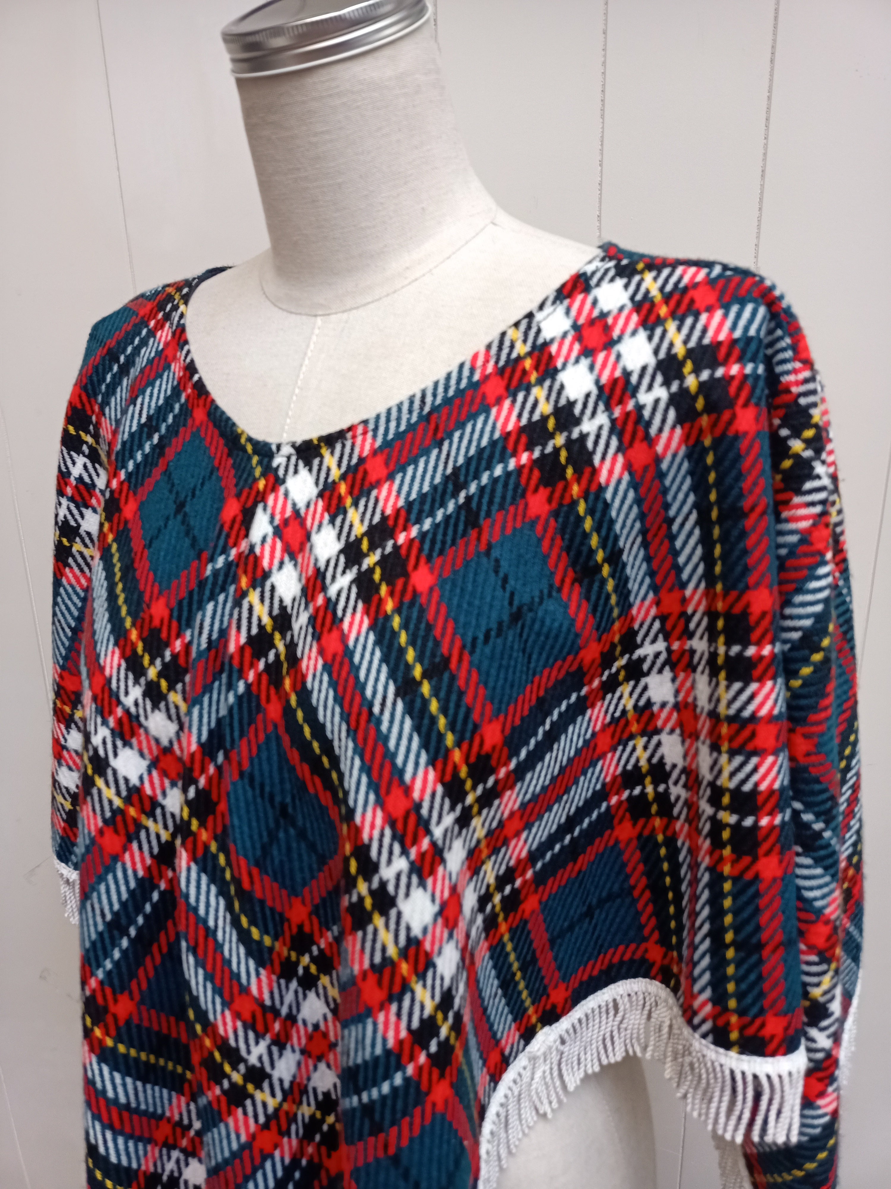 Vintage Plaid Poncho
