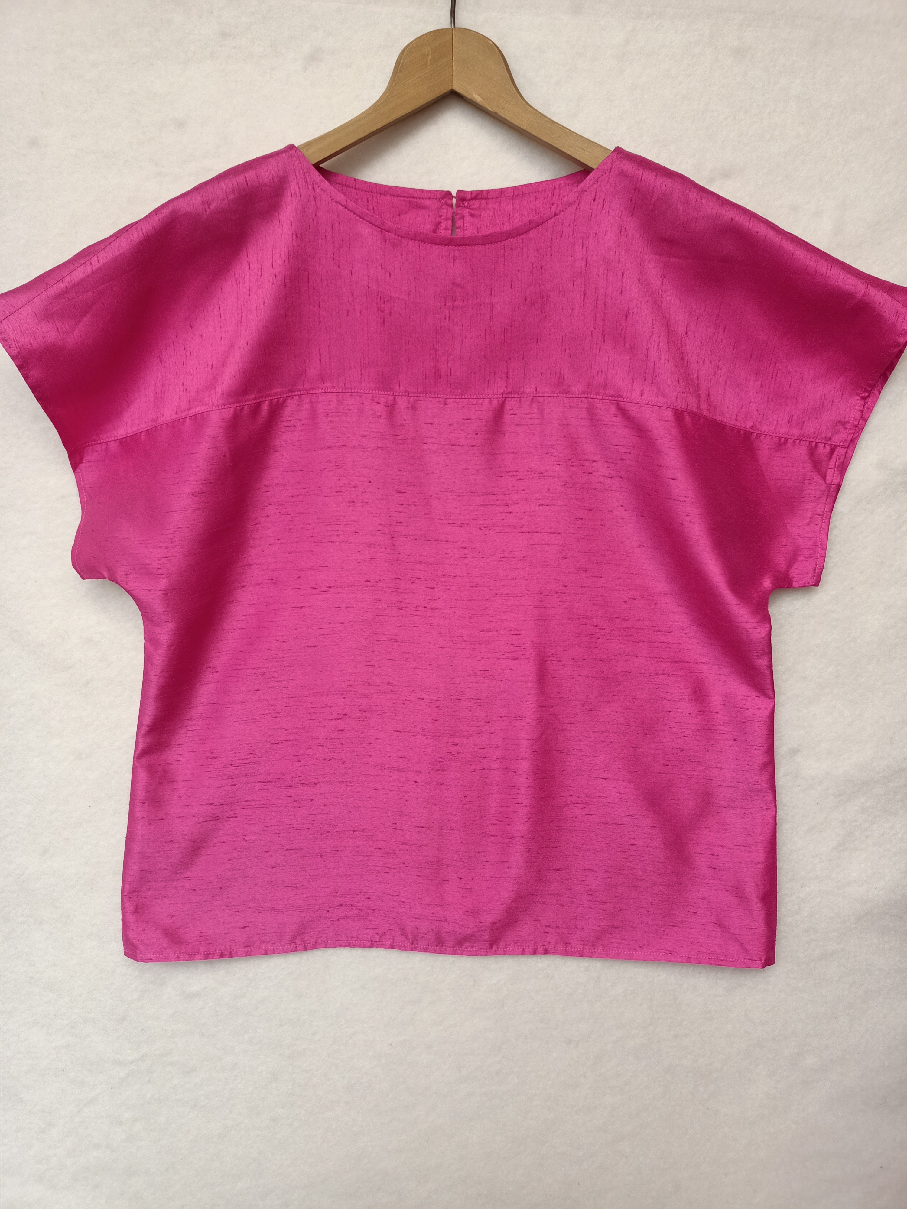 Vintage Hot Pink Satin Slub Shirt