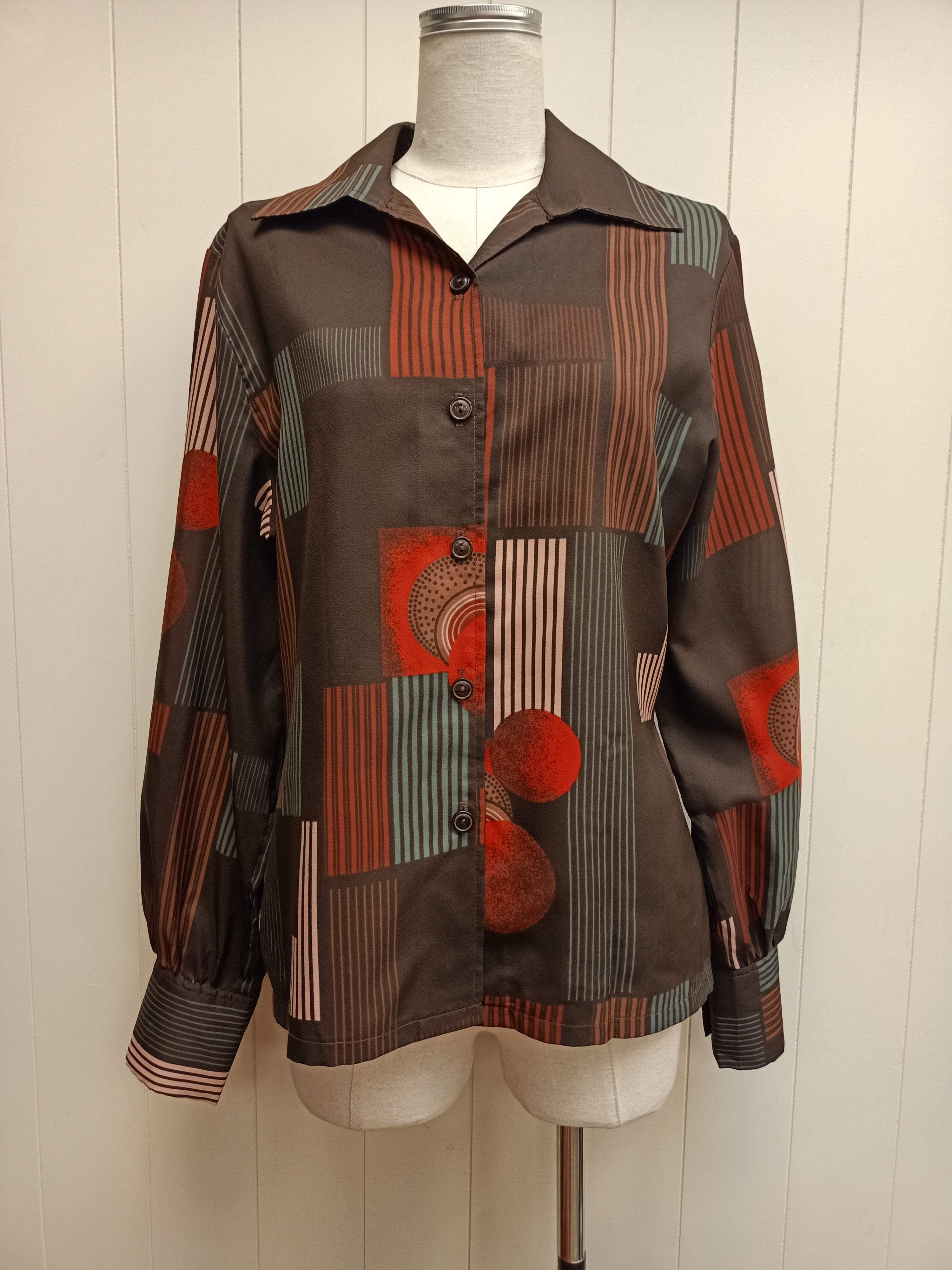 Vintage The Shirt Club Abstract Stripe Shirt