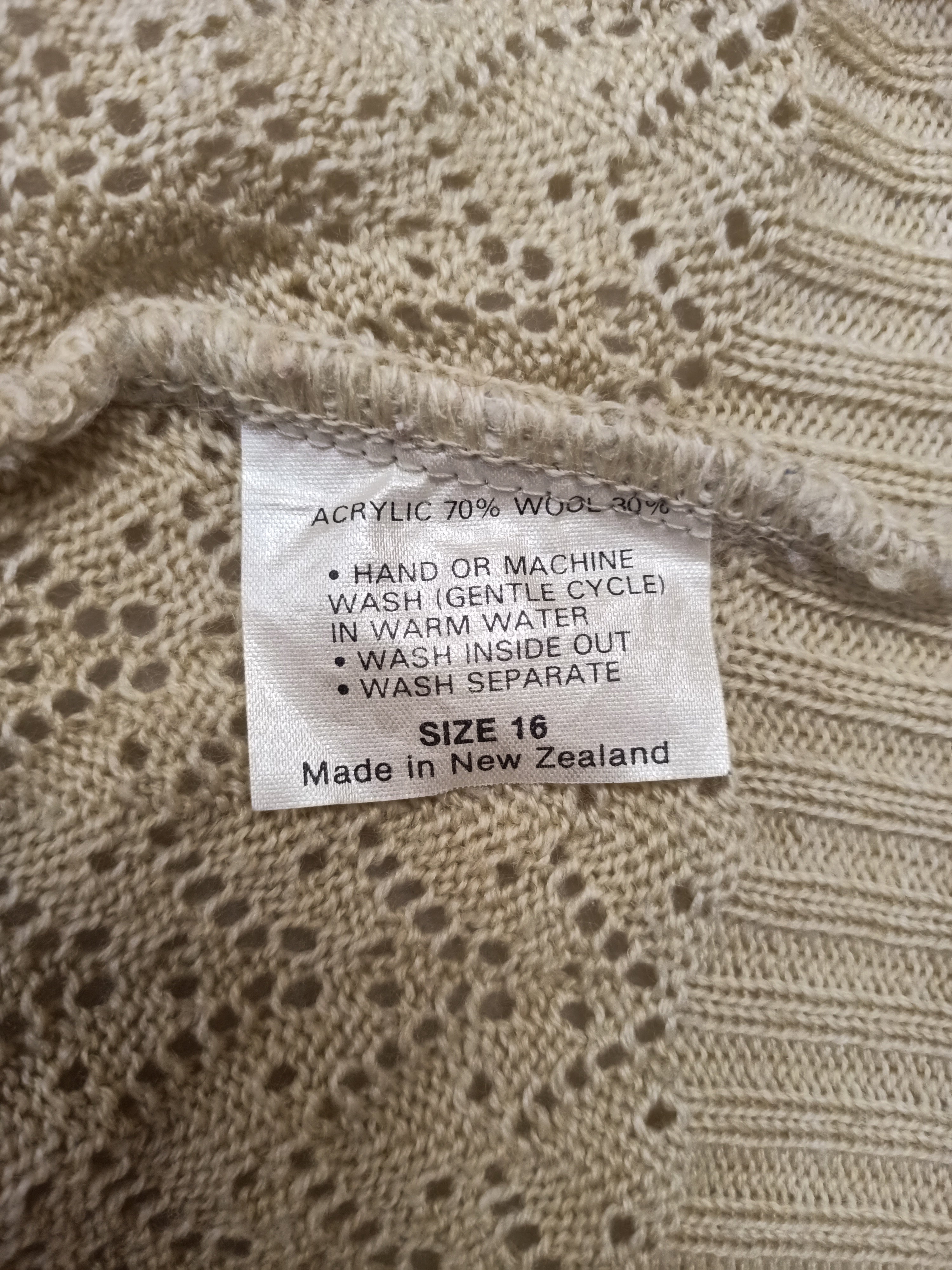 Vintage Cream Lace Knit Sweater