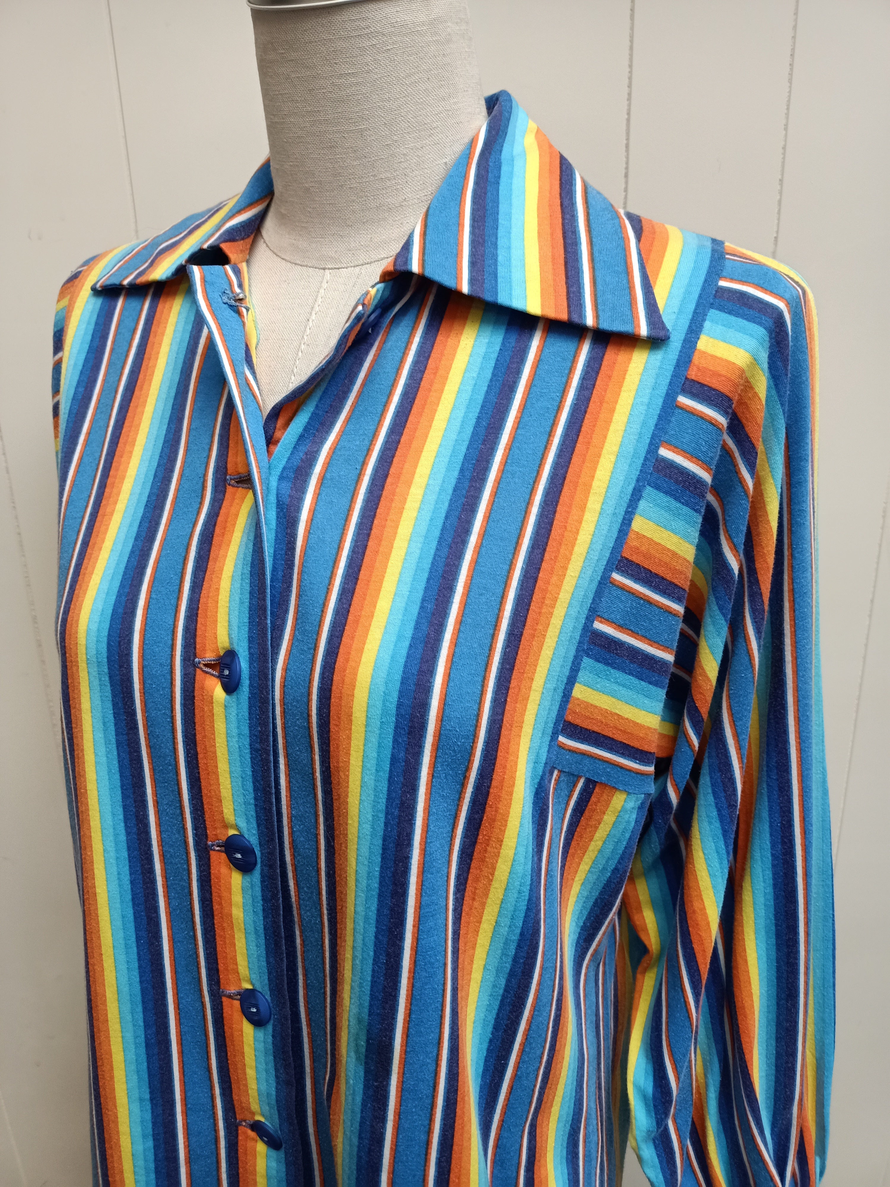 Vintage Rainbow Button Up Shirt