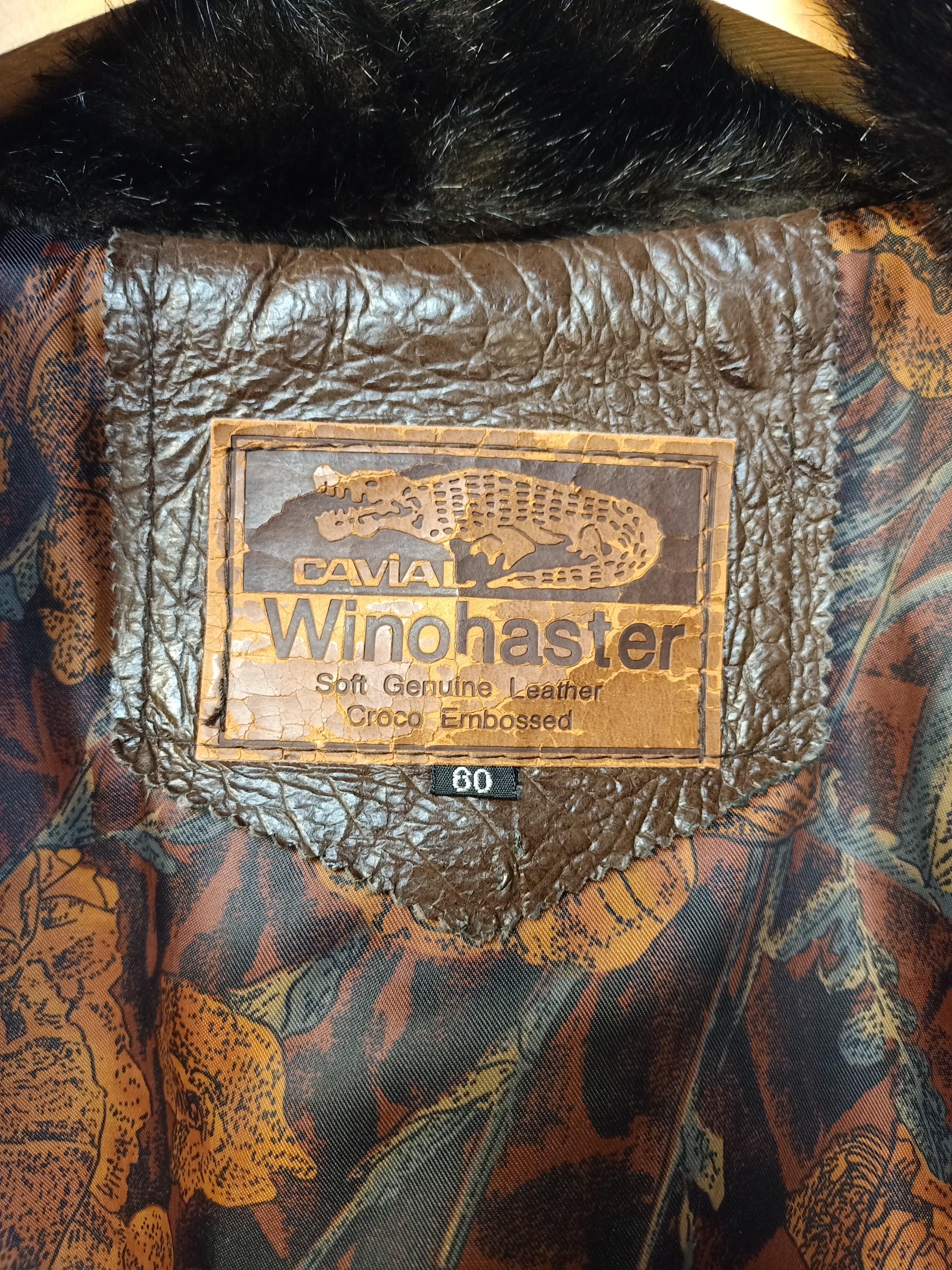 Crocodile Embossed Leather Jacket