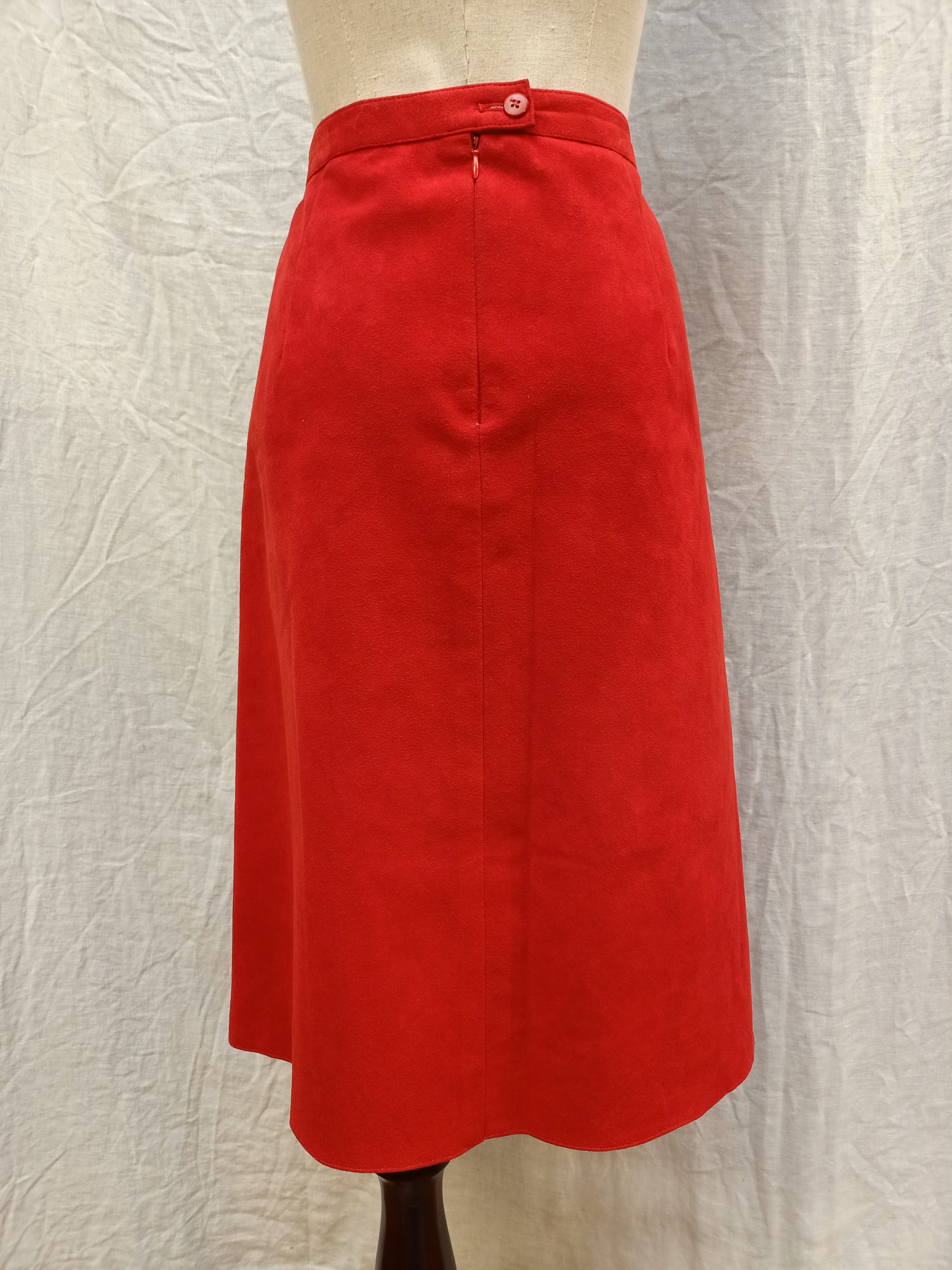 Faux Suede Midi Skirt