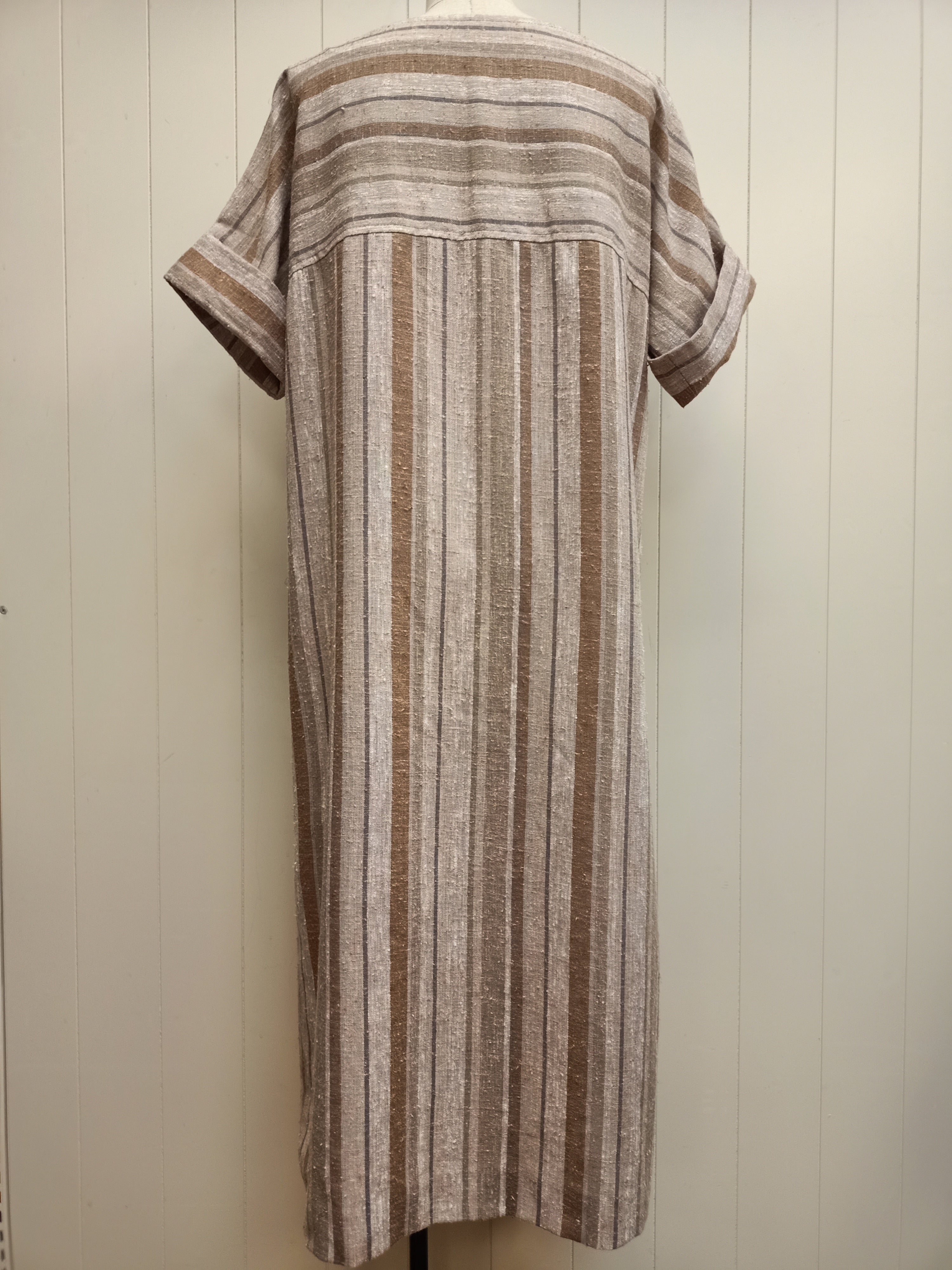 Vintage Slub Striped Dress