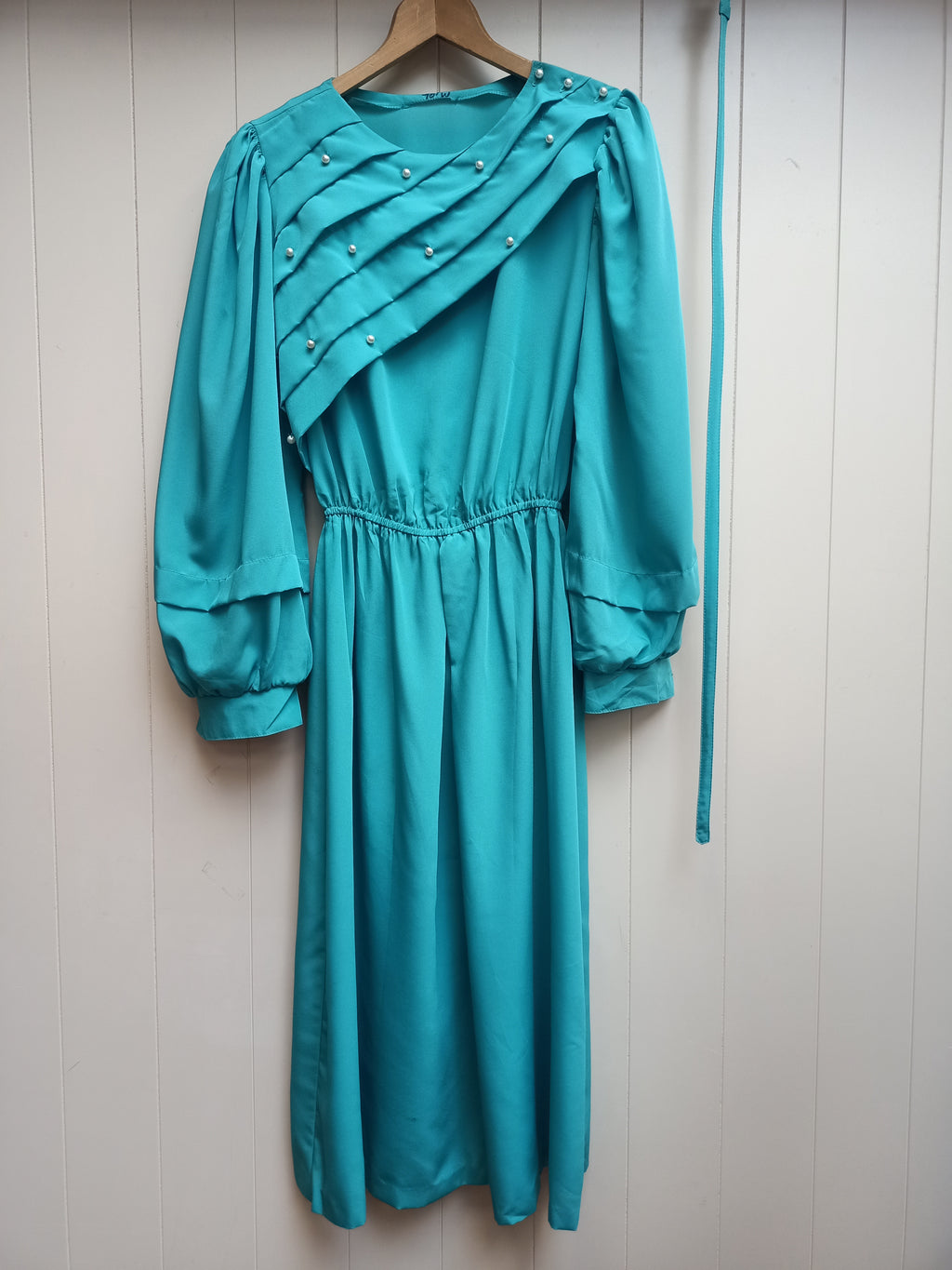 Vintage Turquoise & Pearl Dress