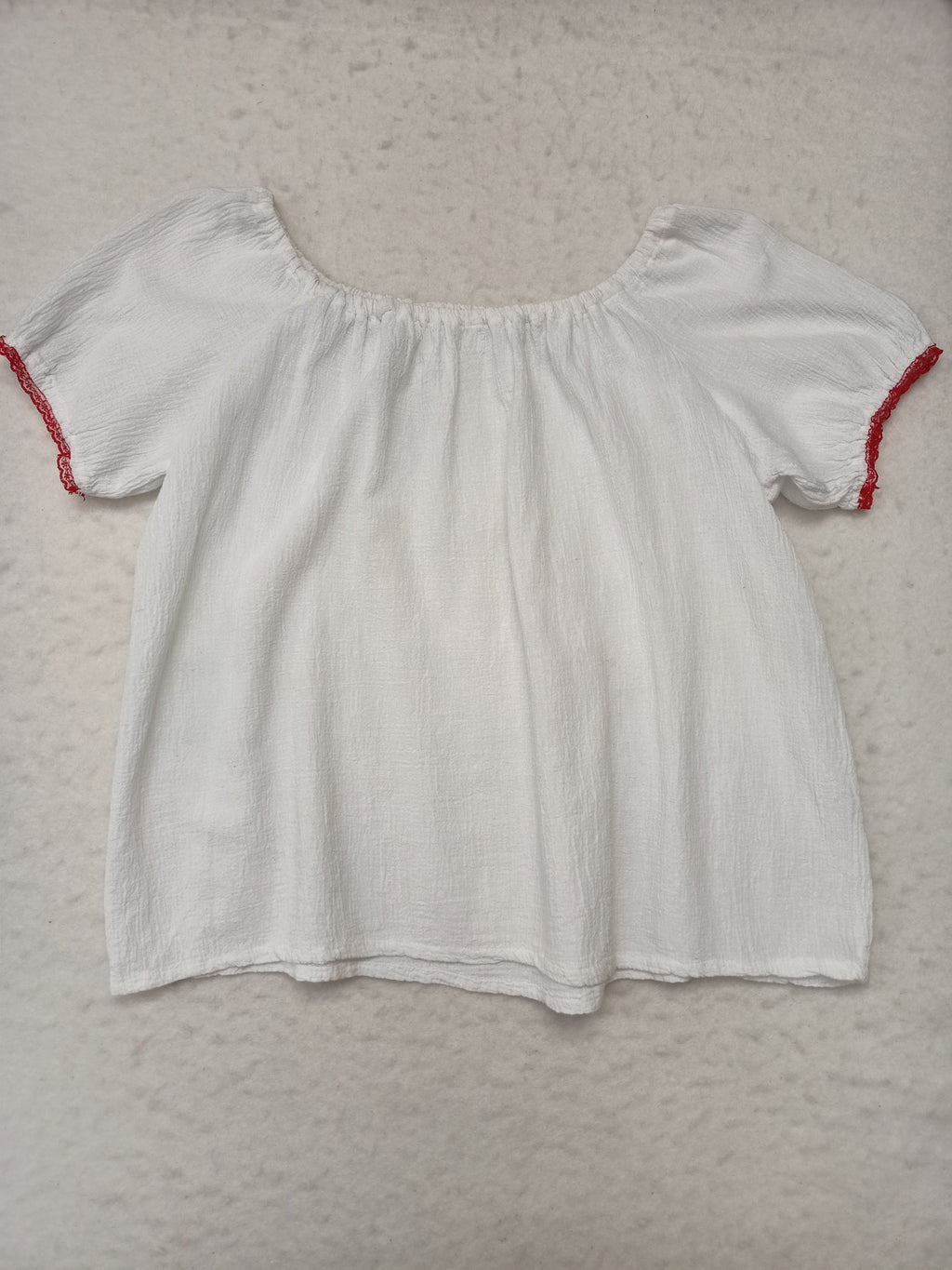 Vintage Red Trim Peasant Shirt