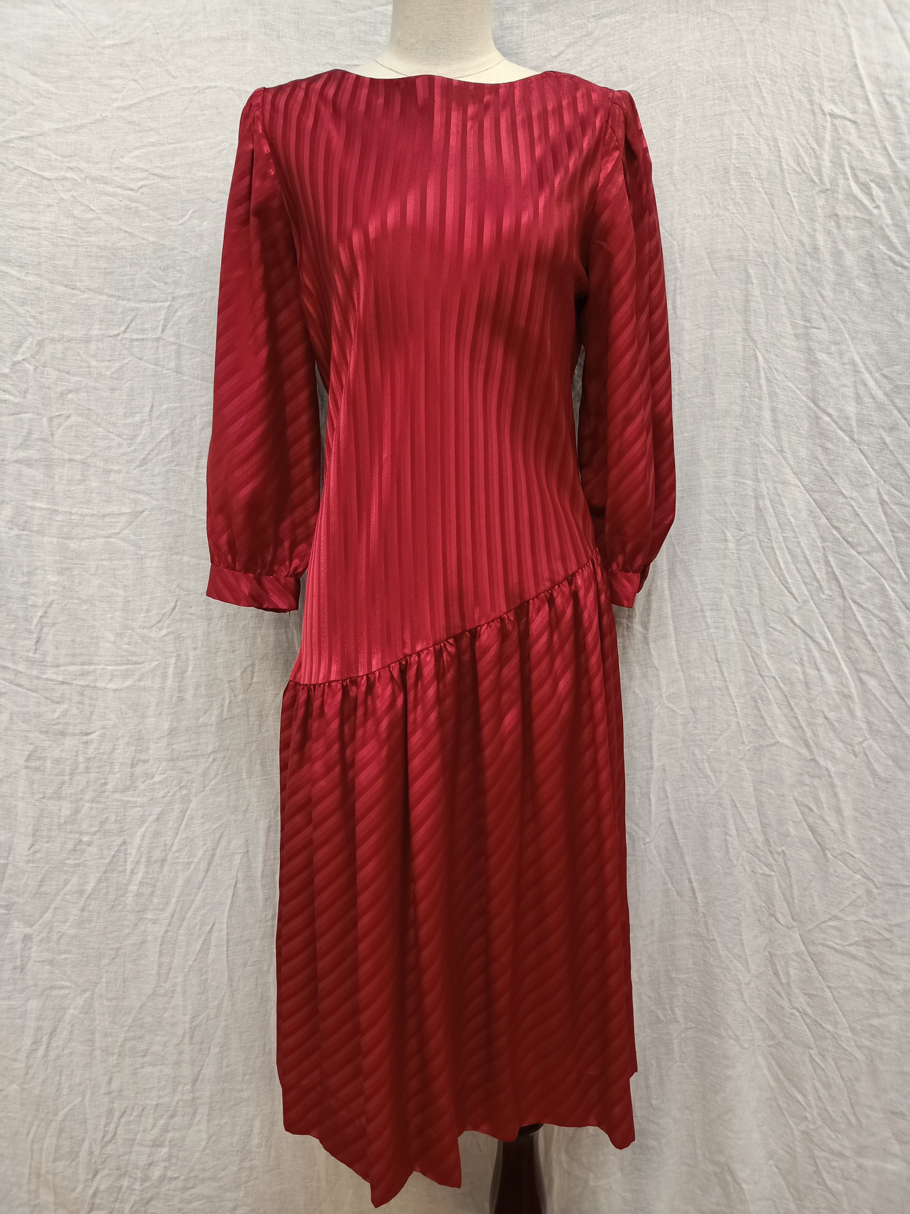 Vintage Striped Satin Dress