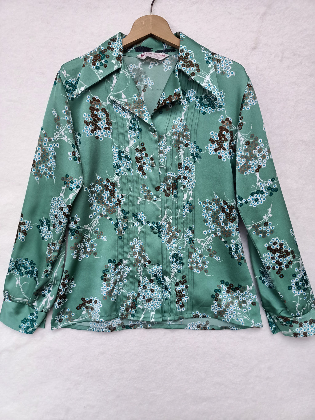 Vintage Lady Lichfield Green Floral Shirt