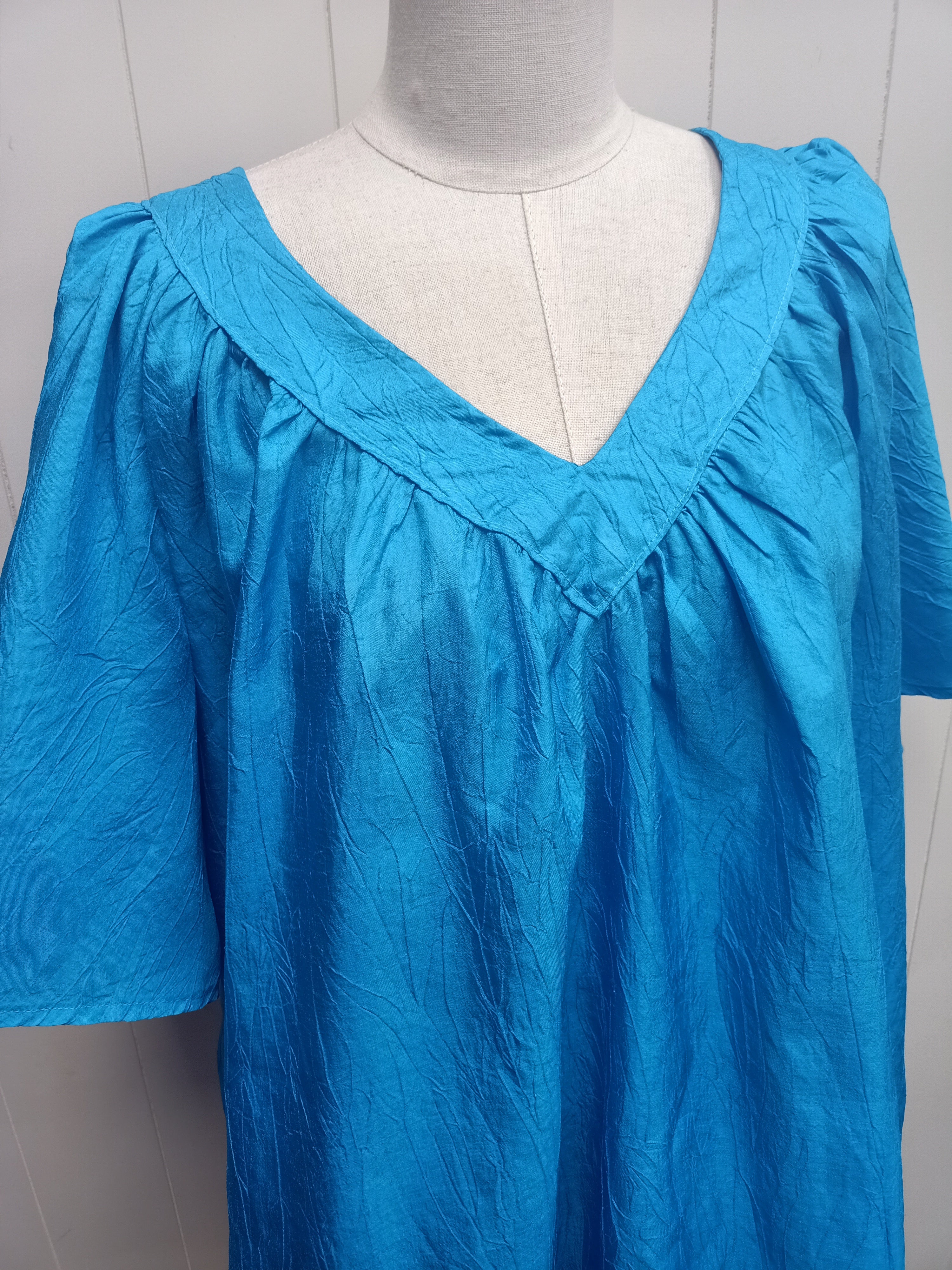 Vintage Crushed Satin Tunic Shirt