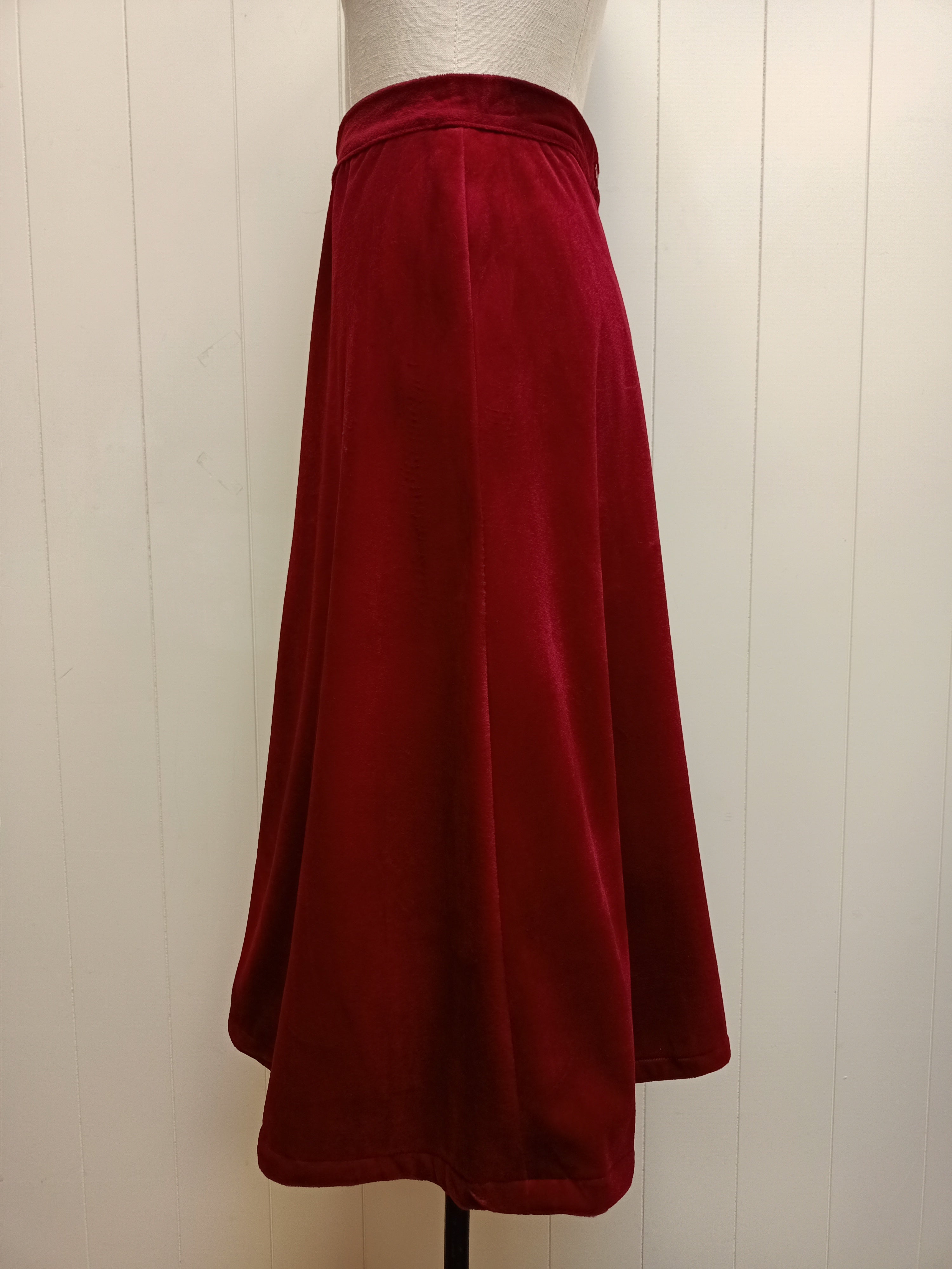 Vintage Red Velvet Skirt