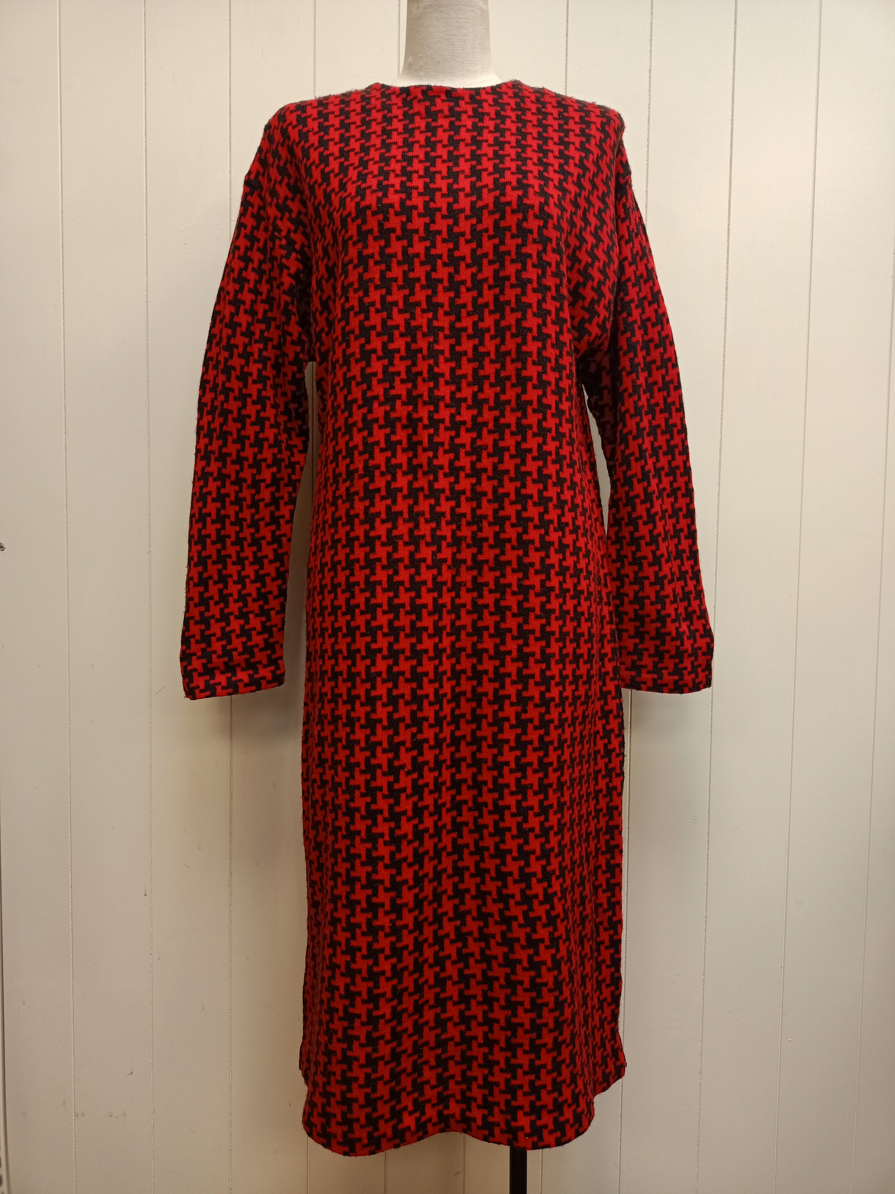Vintage Red Herringbone Dress