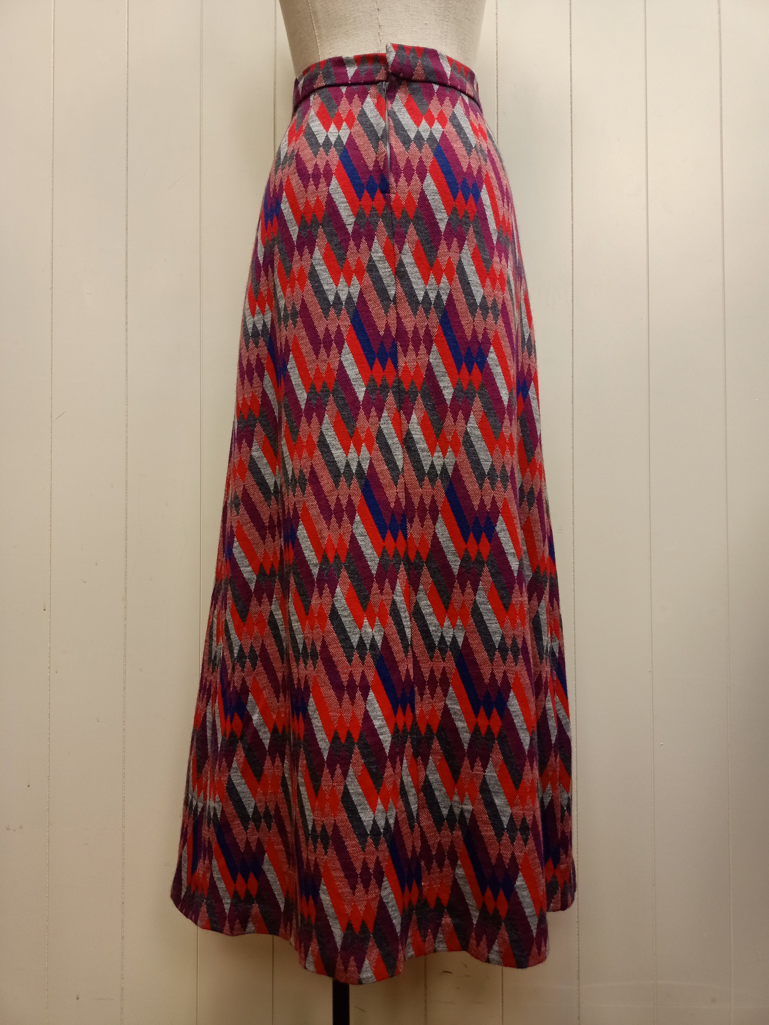 Vintage Harlequin A-Line Skirt